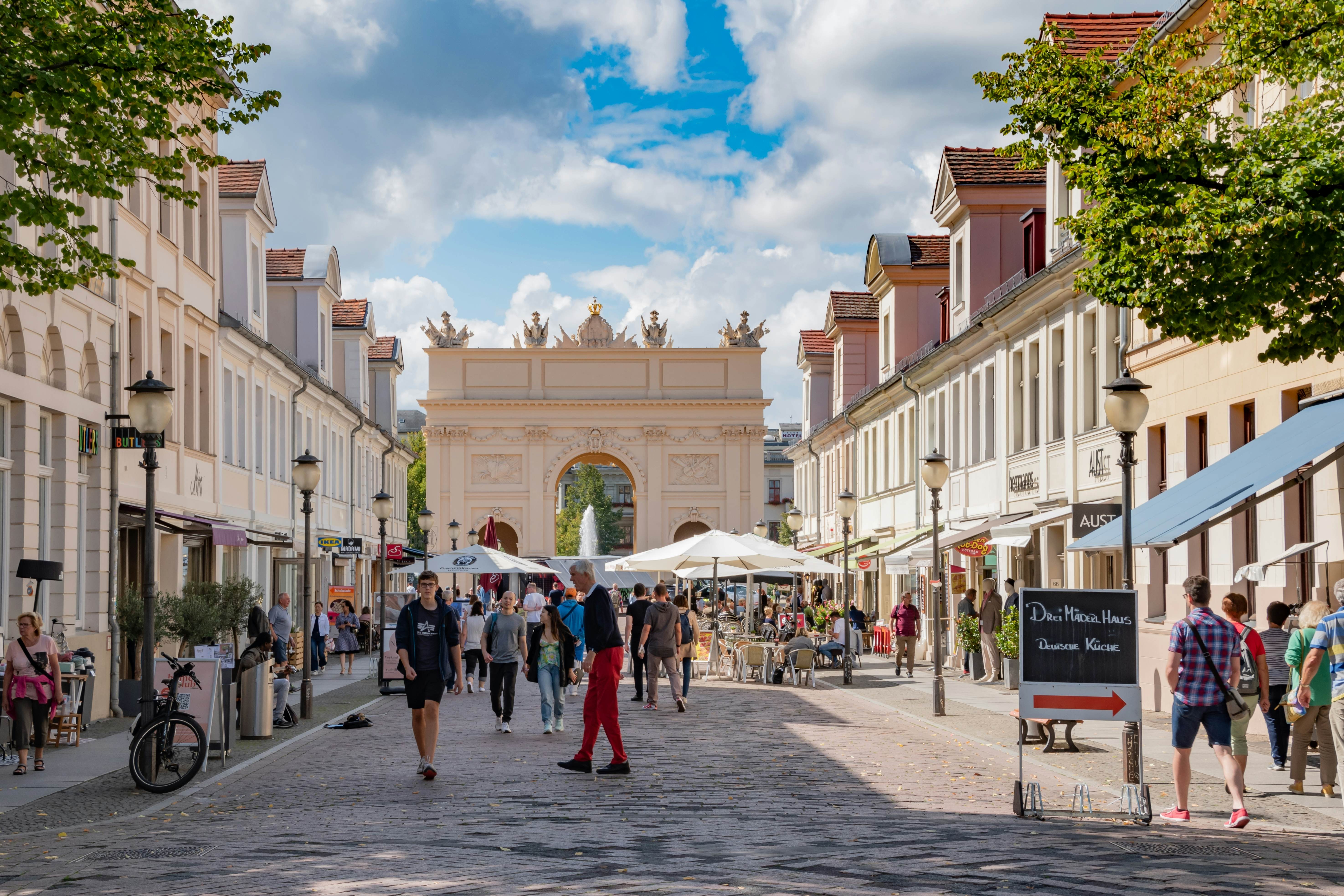 View of the beautiful ornate Brandenburg Gate 