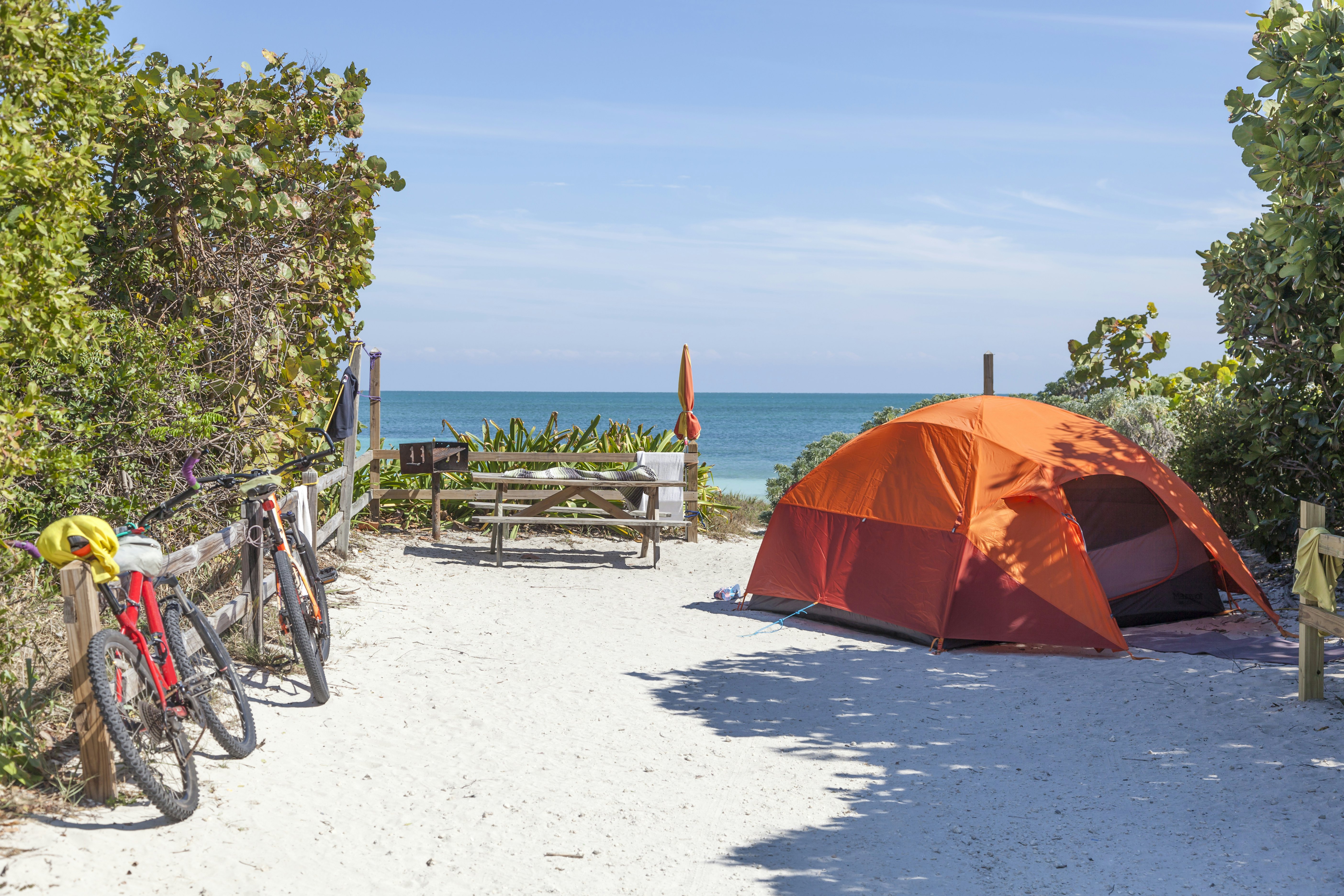 Camping at the beach in Bahia Honda state park.