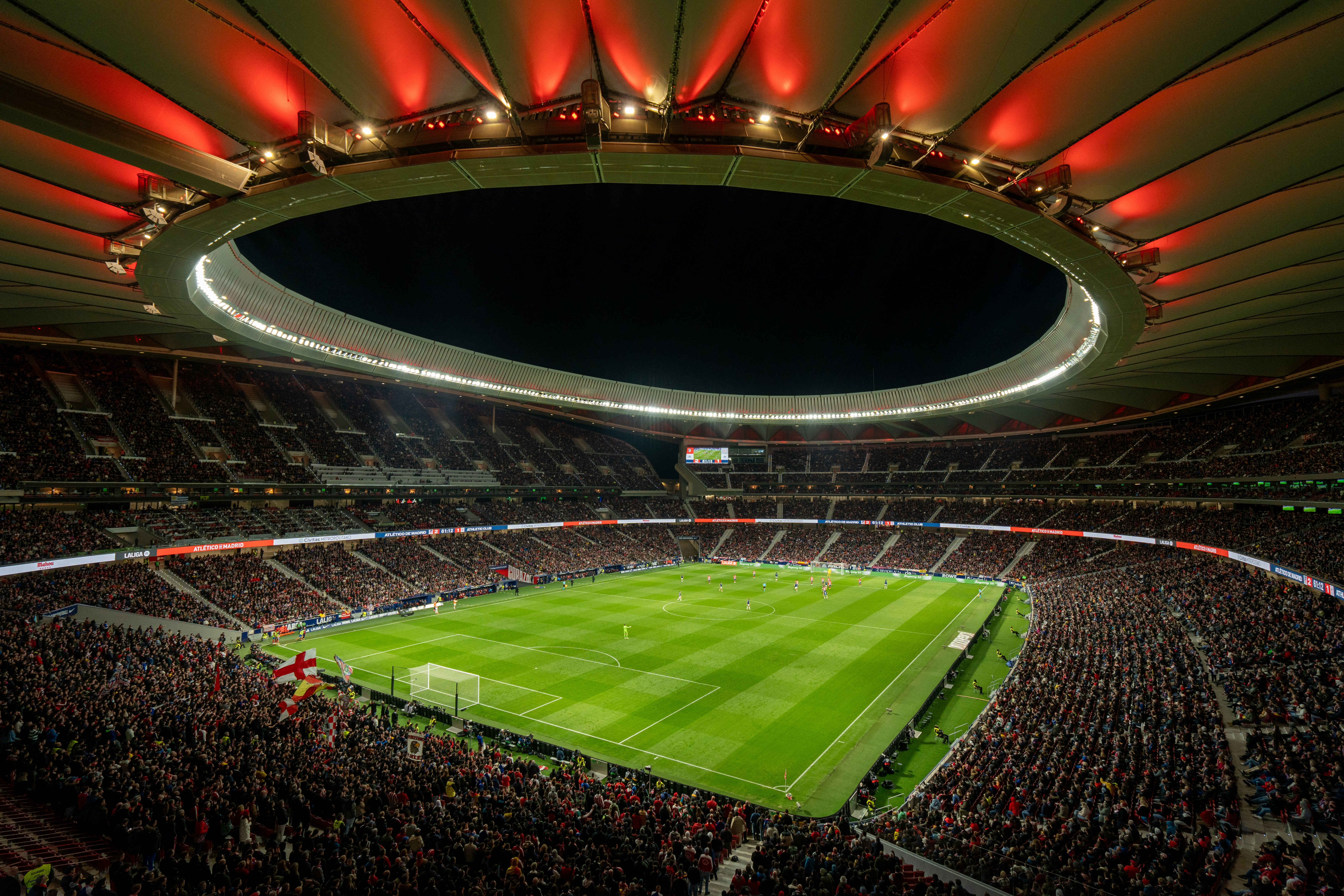 An Atlético de Madrid game at Wanda Metropolitano.