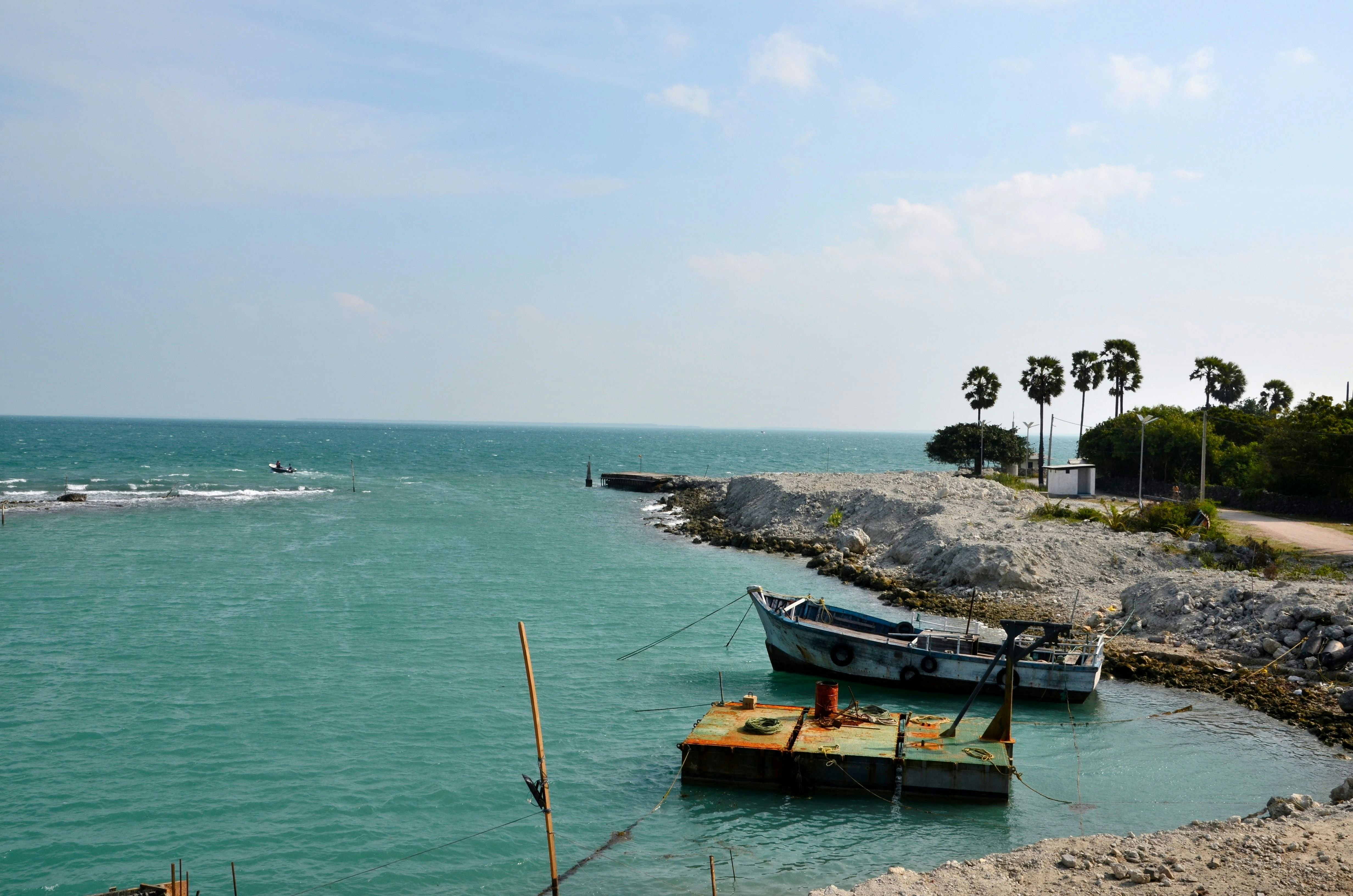Boats in the water in Jaffna, Sri Lanka