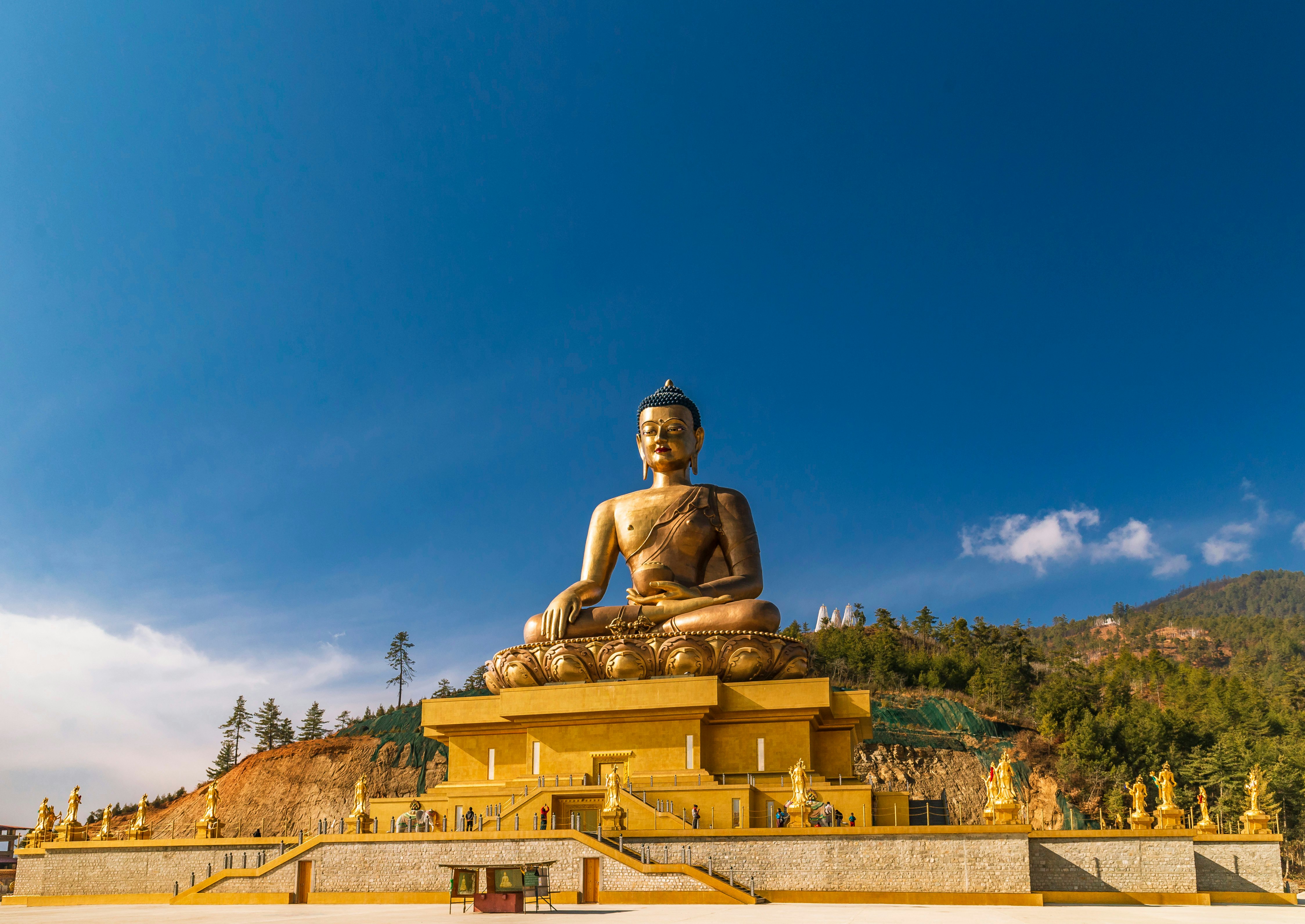 A giant golden Buddha statue