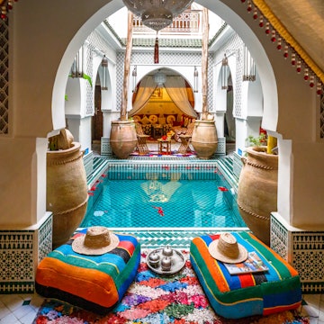 Marrakech, Morocco - June 20, 2019: The many beautiful Riads in Morocco, License Type: media, Download Time: 2025-06-17T17:57:34.000Z, User: mvm_lonelyplanet, Editorial: true, purchase_order: 56530 - Guidebooks, job: Experience Morocco 1, client: Global Publishing-WIP, other: Virginia Moreno