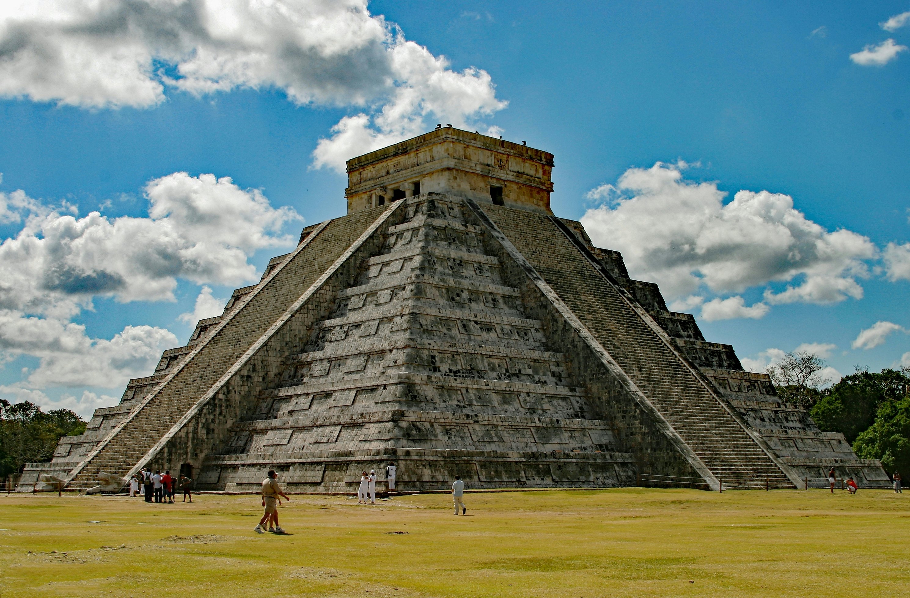 An ancient temple in a pyramid shape