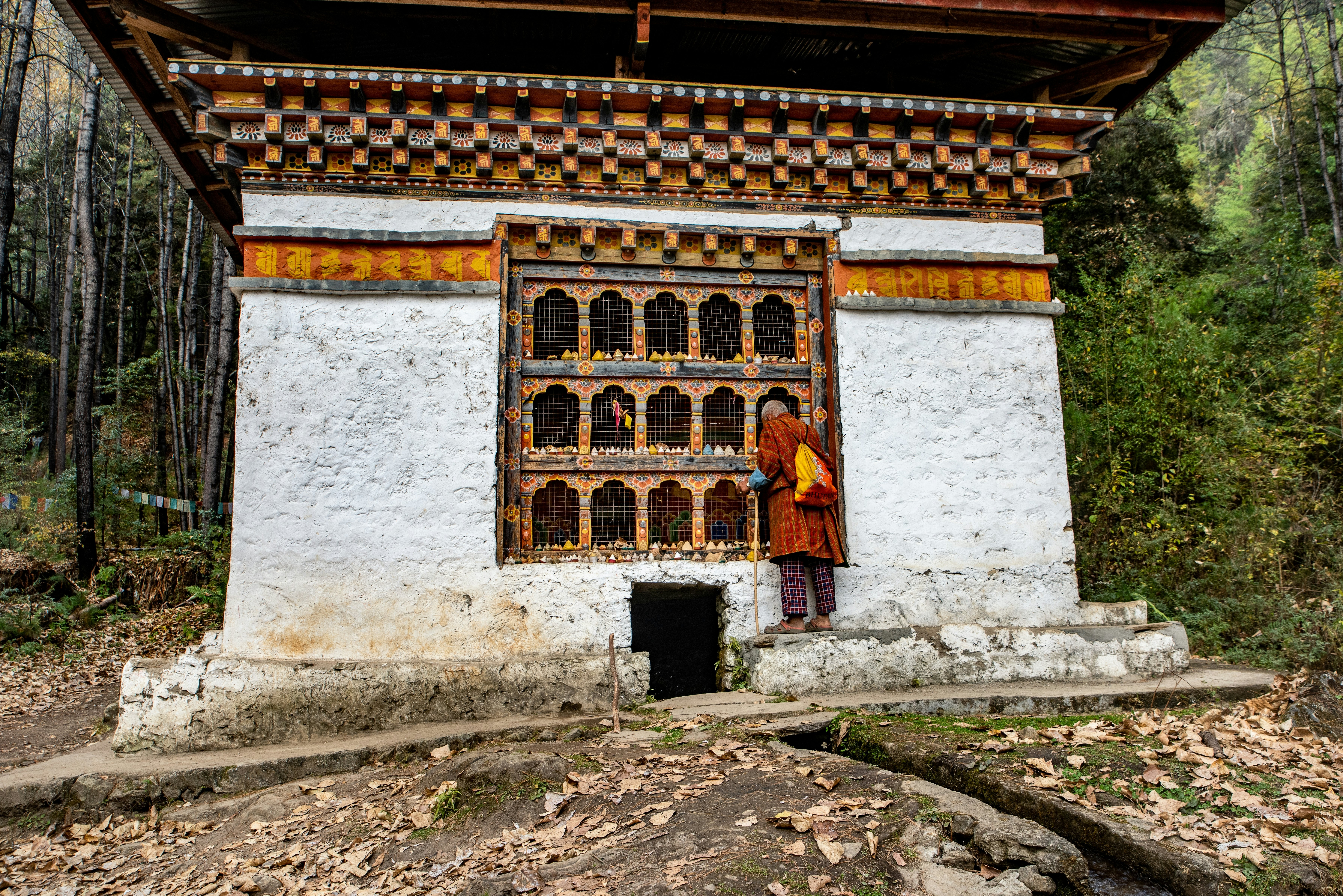 A visitor at the Taktsang Monastery, known as Tiger’s Nest Monastery, in Paro district, Bhutan.