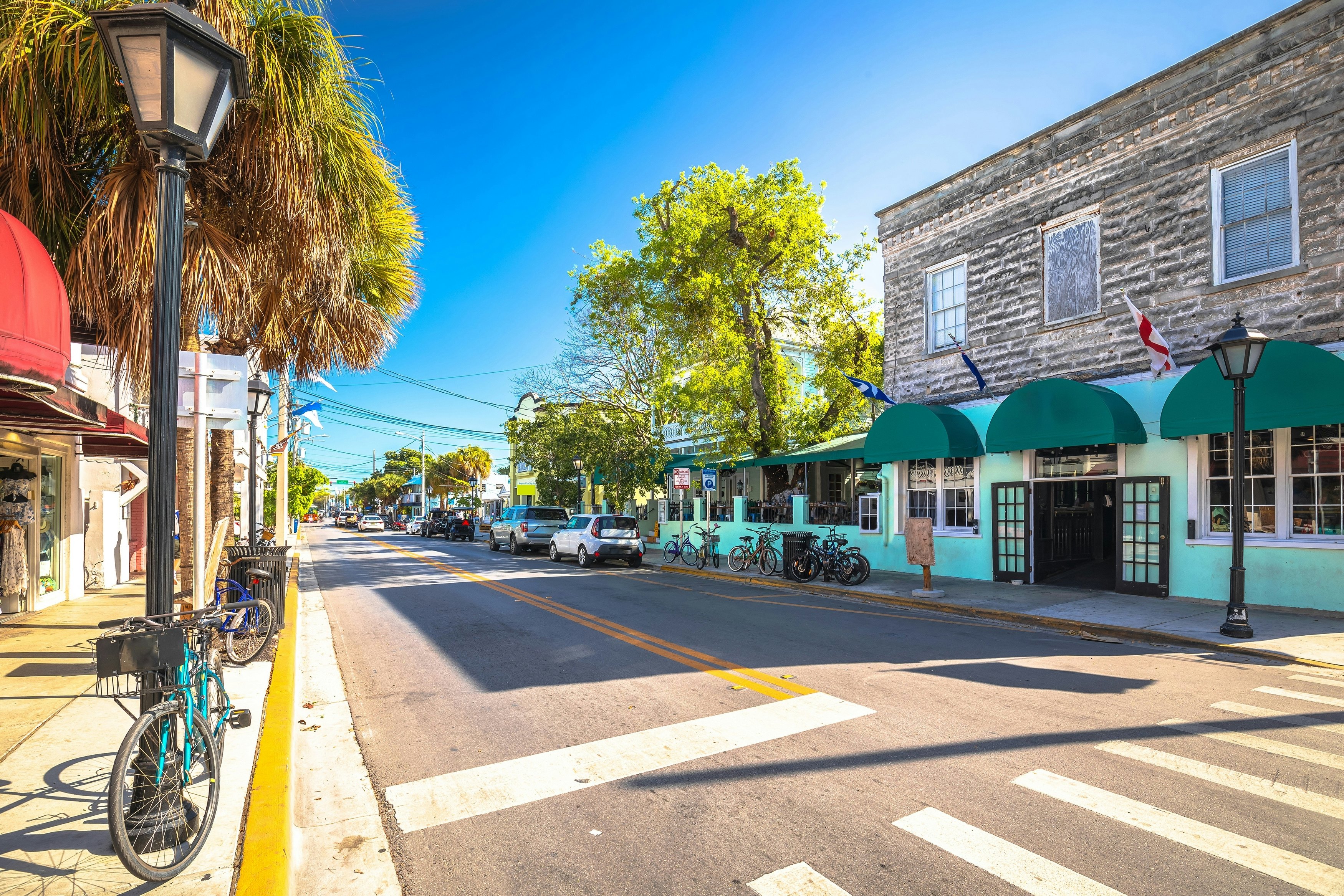 Key West famous Duval street view, south Florida Keys, USA
