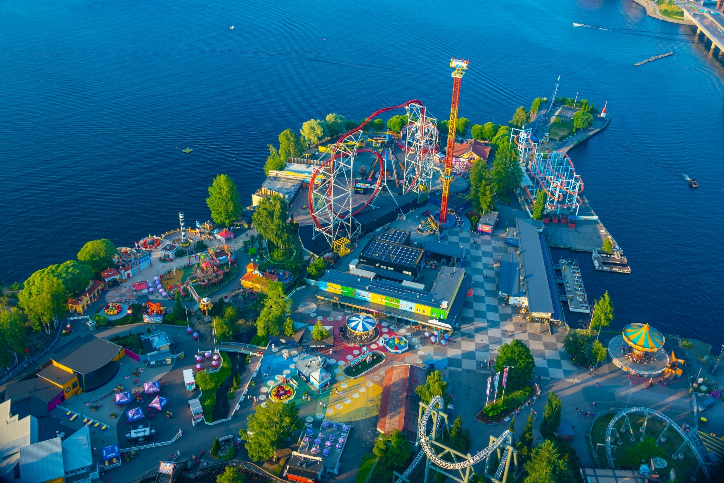Aerial view of Särkänniemi  amusement park in Tampere, Finland.
