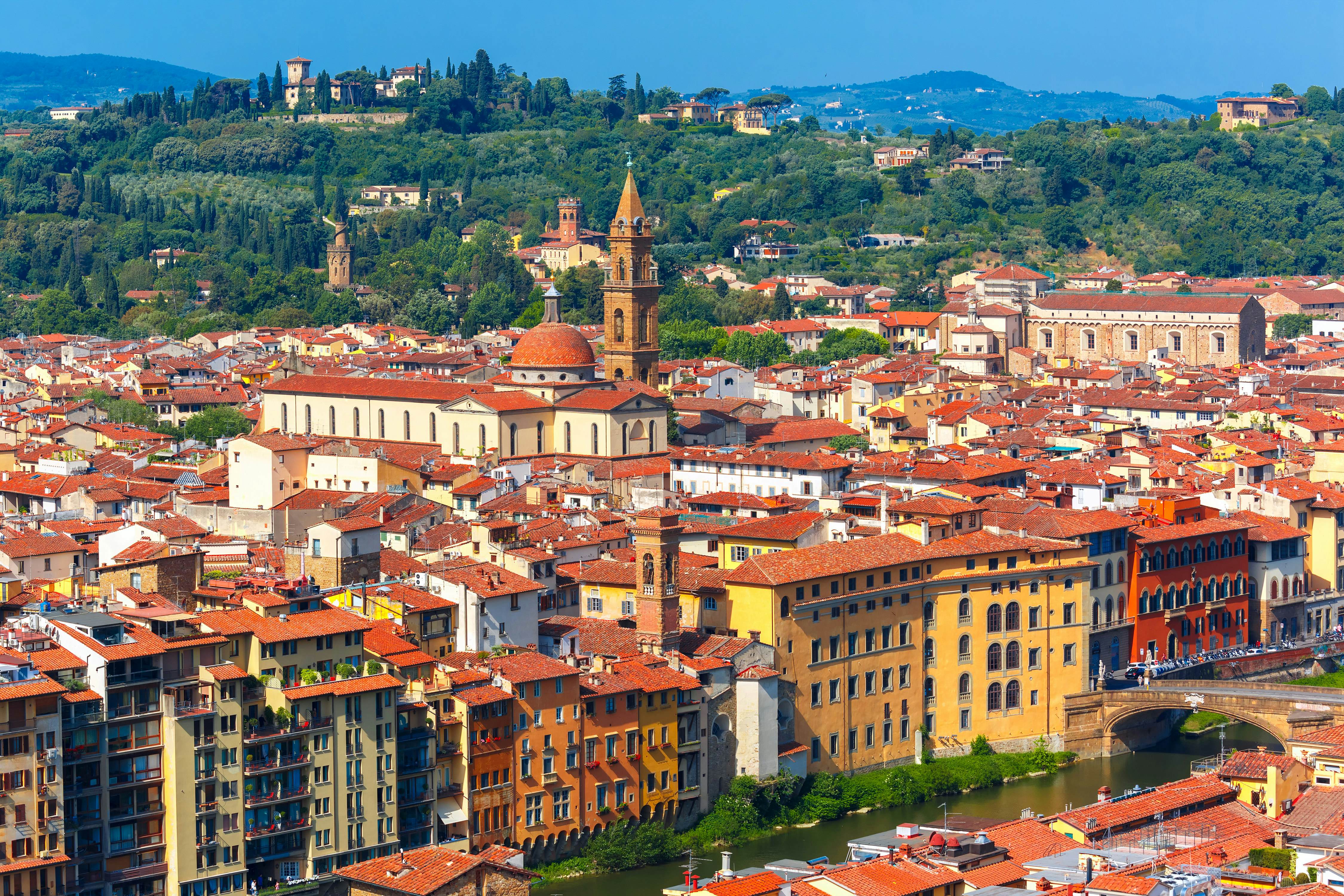 View of river Arno, Oltrarno, Giardino Torrigiani, bridge and church Santo Spirito at morning from Palazzo Vecchio in Florence, Tuscany, Italy
337475867
italian, tower, aerial, medieval, town, villa, daylight, river, italy, travel, rooftops, view, day, european, mountains, landmark, florentia, touristic, skyline, hills, old, morning, picturesque, arno, sights, basilica, florence, church, sightseeing, roof, famous, garden, city, campanile, bridge, journey, europe, tuscany, cityscape, oltrarno, fiorenza, sights-view, toscana, firenze, ponte, spirito, santo, spirit, top, di, of, holy, torrigiani, giardino