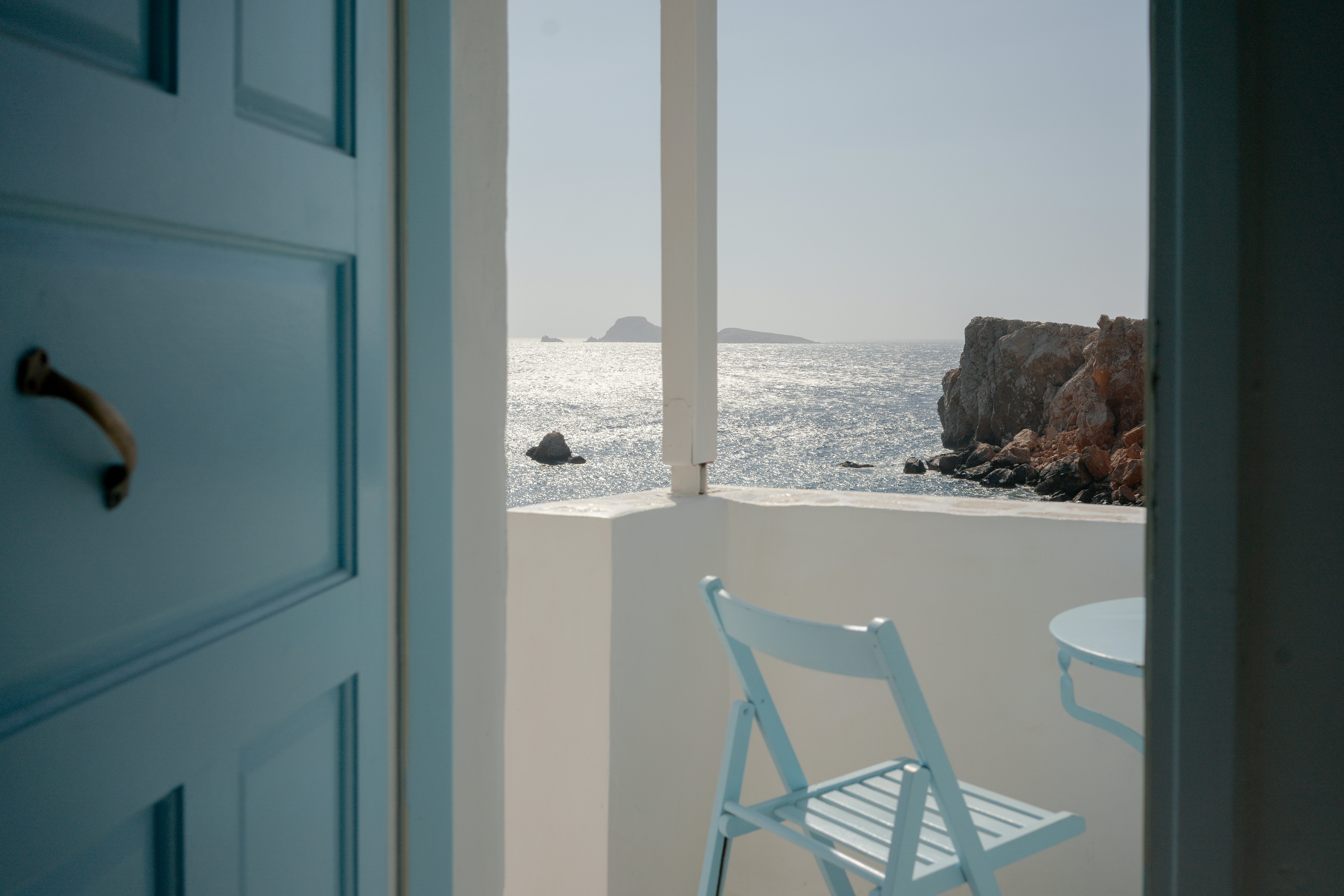 A balcony on Folegandros Island, Greece.
