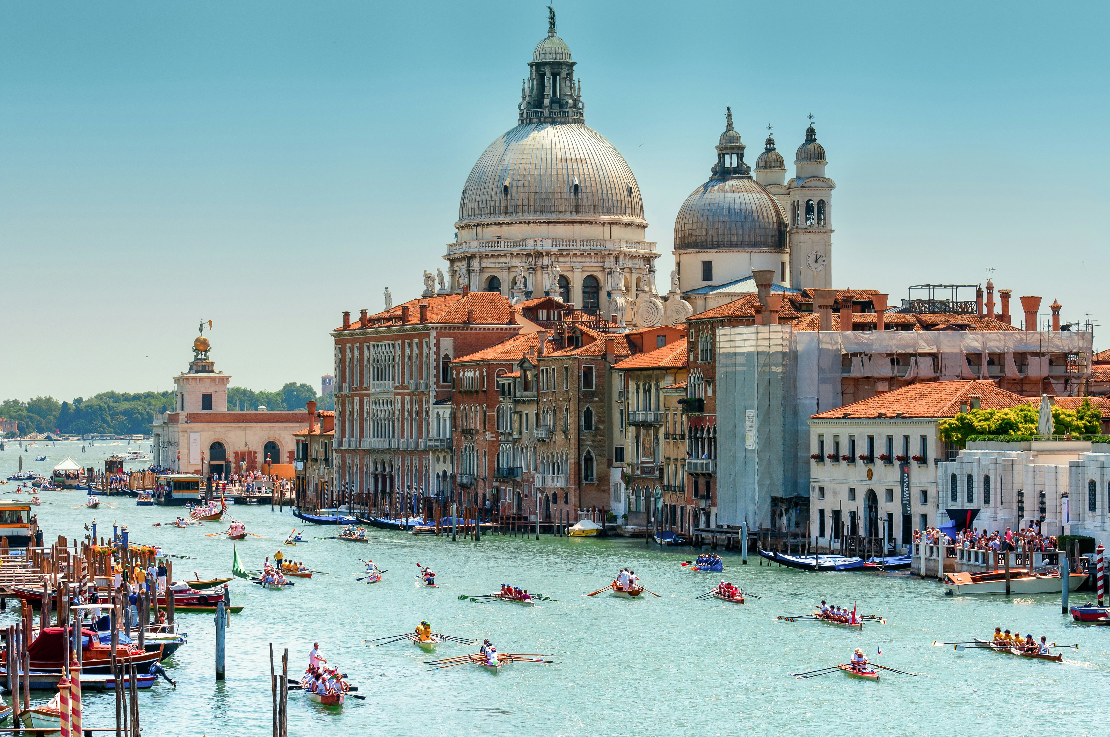 Venetian Regatta on the Grand Canal in summer