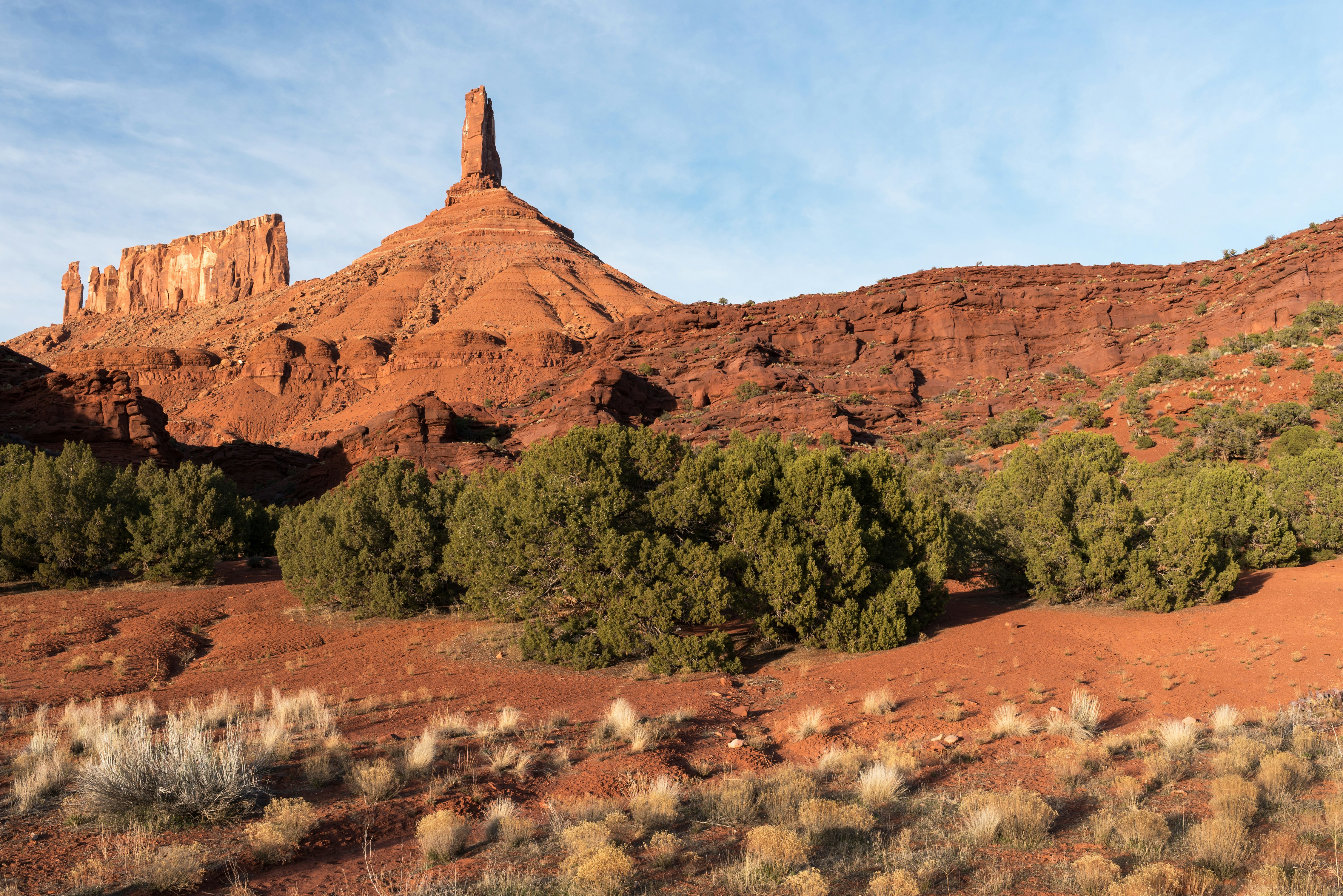 Formations of the priest, nuns and rectory  make up this famous landmark. Castleton Tower is a famous climbing destination.