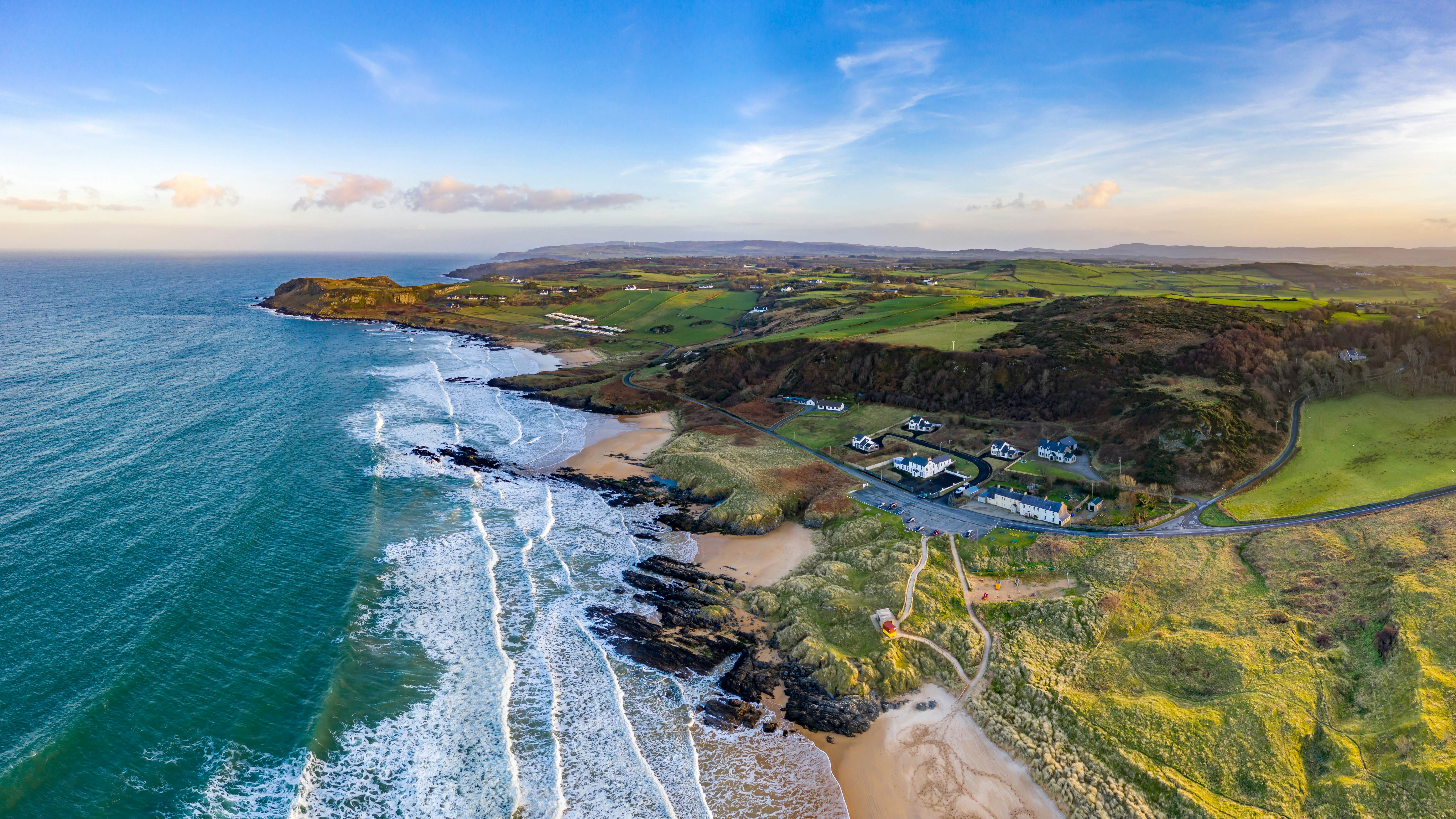 Aerial view of Culdaff Beach in Donegal Ireland.  License Type: media  Download Time: 2022-04-04T13:42:52.000Z  User: FergalCo  Is Editorial: No  purchase_order: