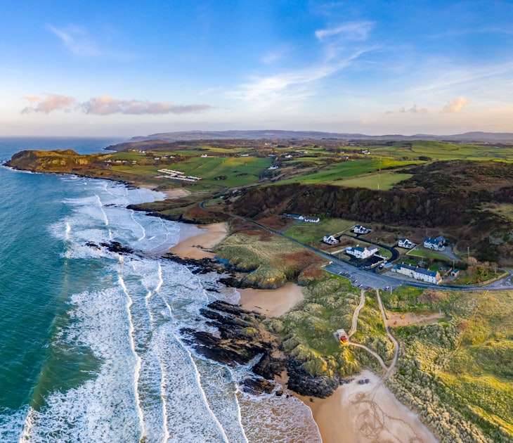 Aerial view of Culdaff Beach in Donegal Ireland. License Type: media Download Time: 2022-04-04T13:42:52.000Z User: FergalCo Is Editorial: No purchase_order: