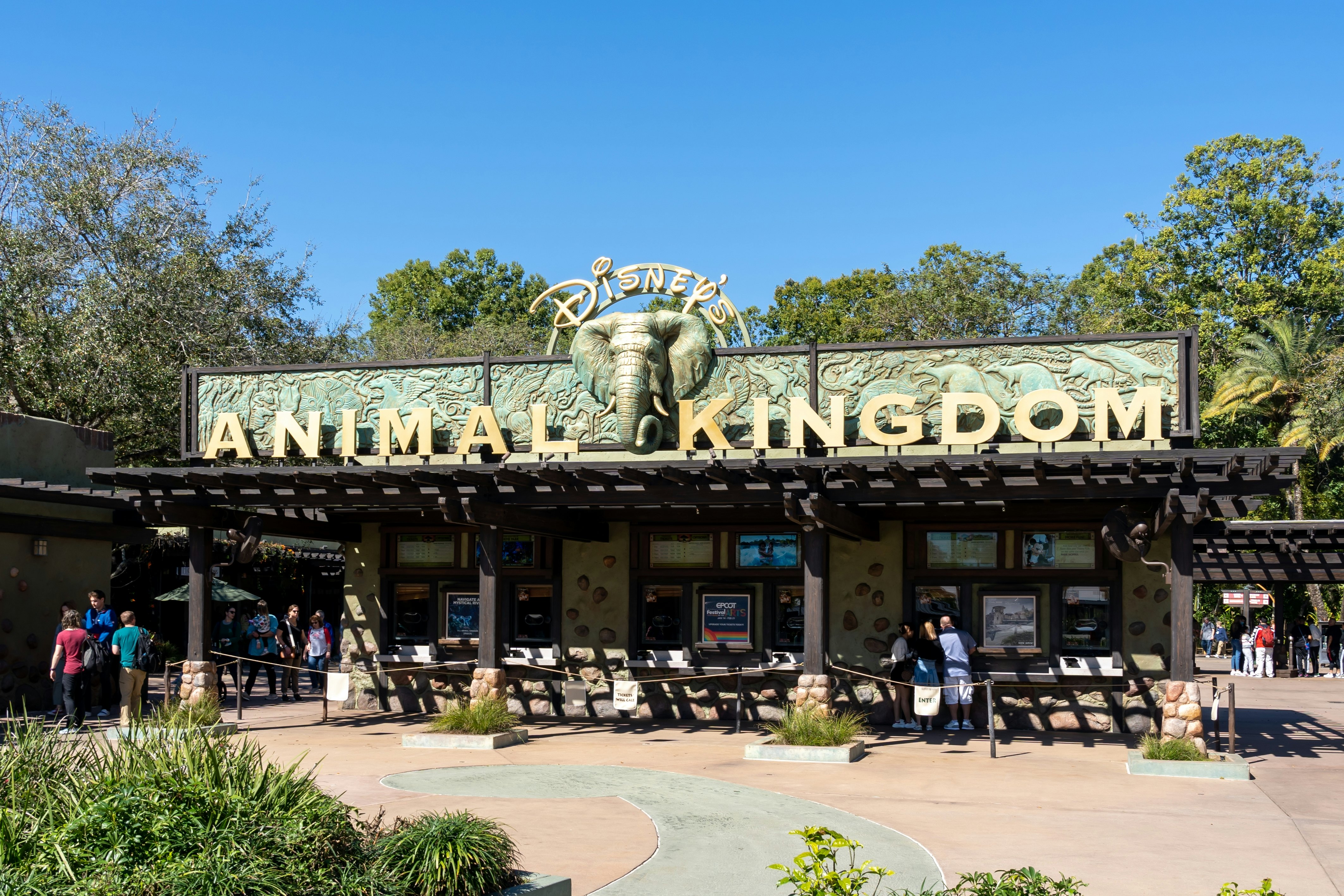 The entrance to Animal Kingdom in Disney World, Orlando, Florida, USA.