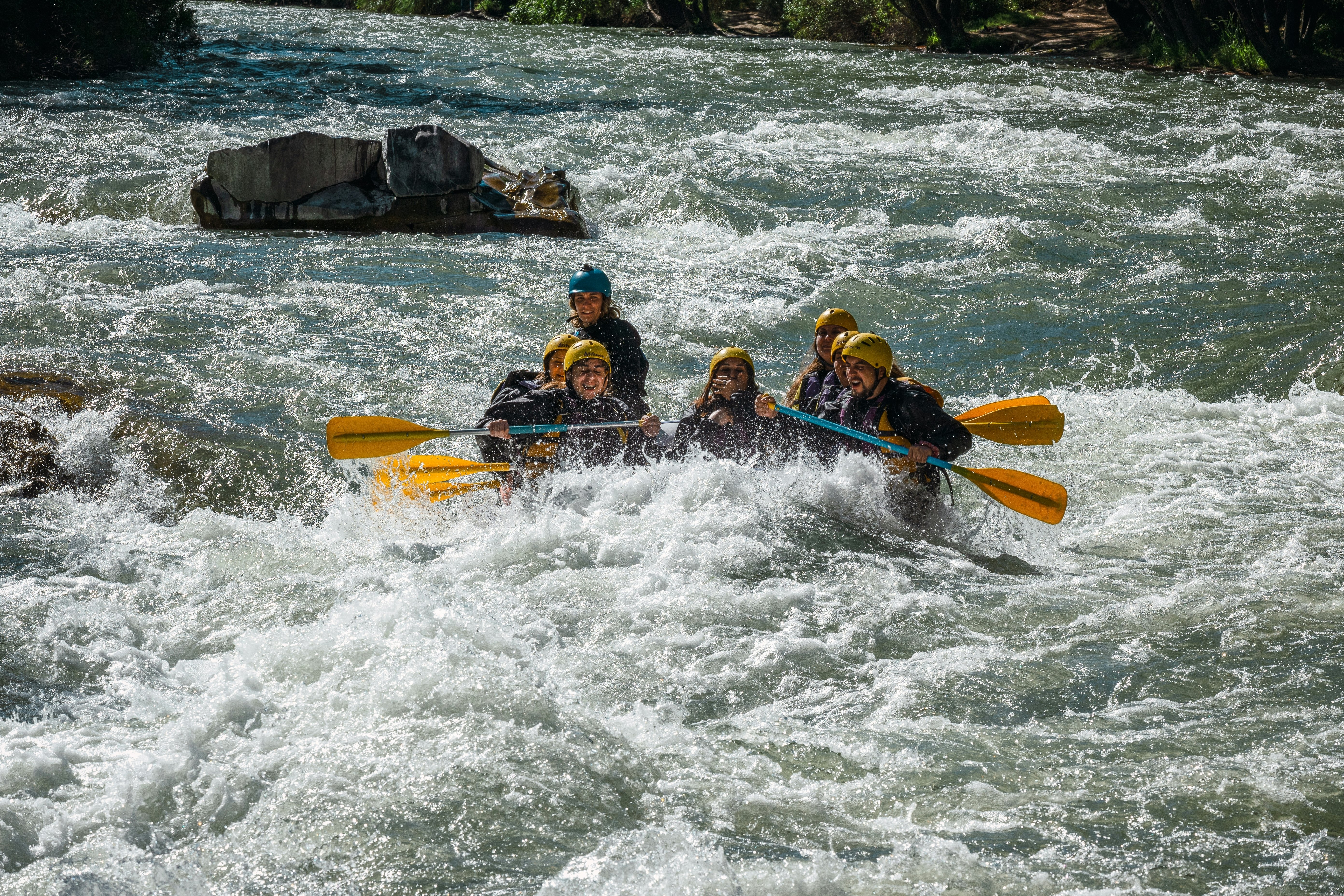 San Rafael, Argentina: Rafting in Rio Atuel, in Valle Grande, CaÃ±on del Atuel.