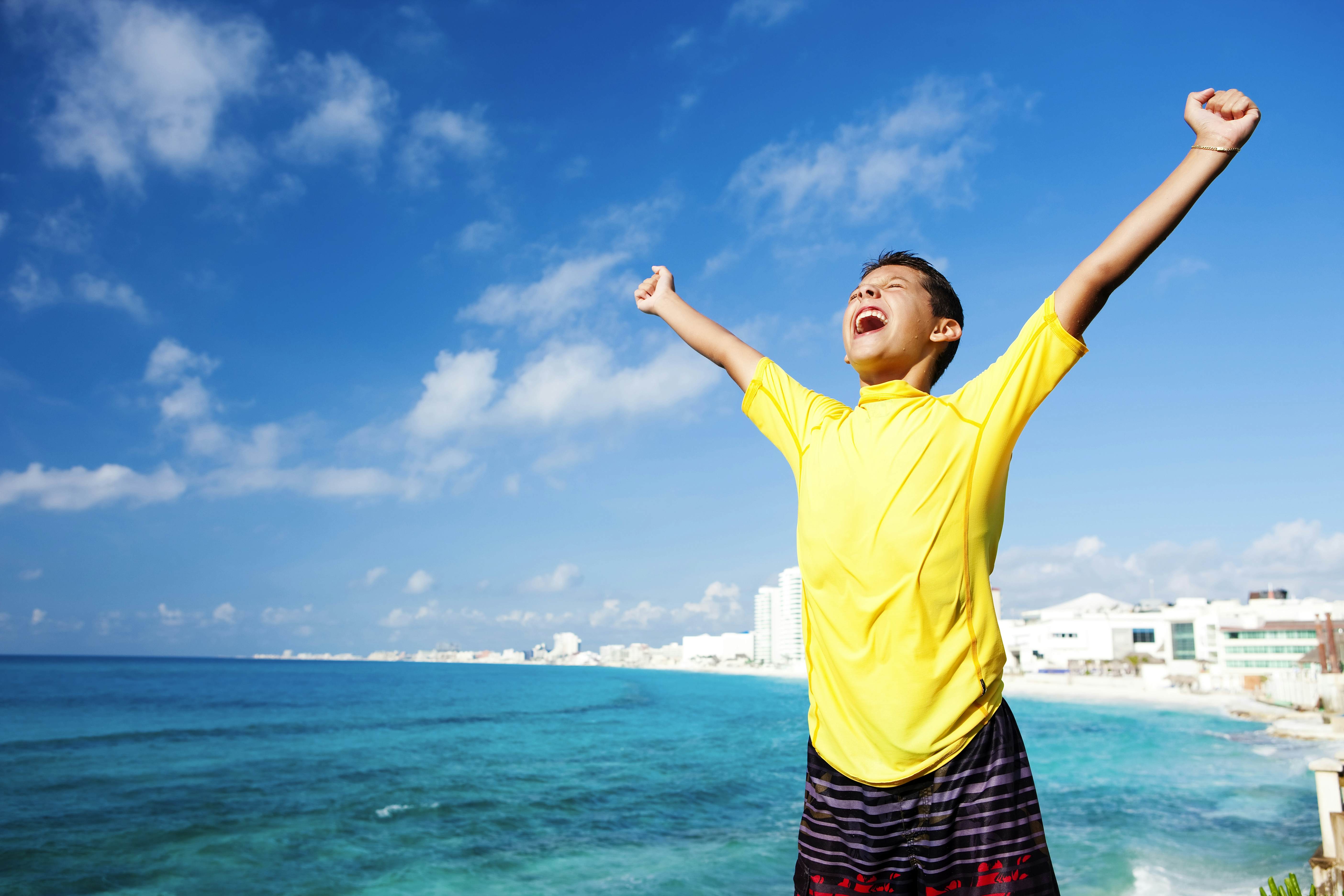 A 10-year old boy on vacation at the beach with his arms in the air letting out a victory yell. I love it!
157432810
Mouth Open, Candid, Travel, Tourism, Leisure Activity, Elementary Age, Arms Outstretched, Boys, Copy Space, Screaming, Eyes Closed, 10-11 Years, Child, Triumph, Arms Raised, Shouting, Fun, One Person, Success, Getting Away From It All, Relaxation, Enjoyment, Excitement, Yellow, Vacations, Lifestyles, Childhood, Outdoors, Waist Up, Horizontal, Positive Emotion, Recreational Pursuit, People, Cancun, Summer, Beach, Swimwear, Concepts And Ideas, Lifestyle, Travel Locations, Feelings And Emotions, Babies And Children, Beaches, Victory