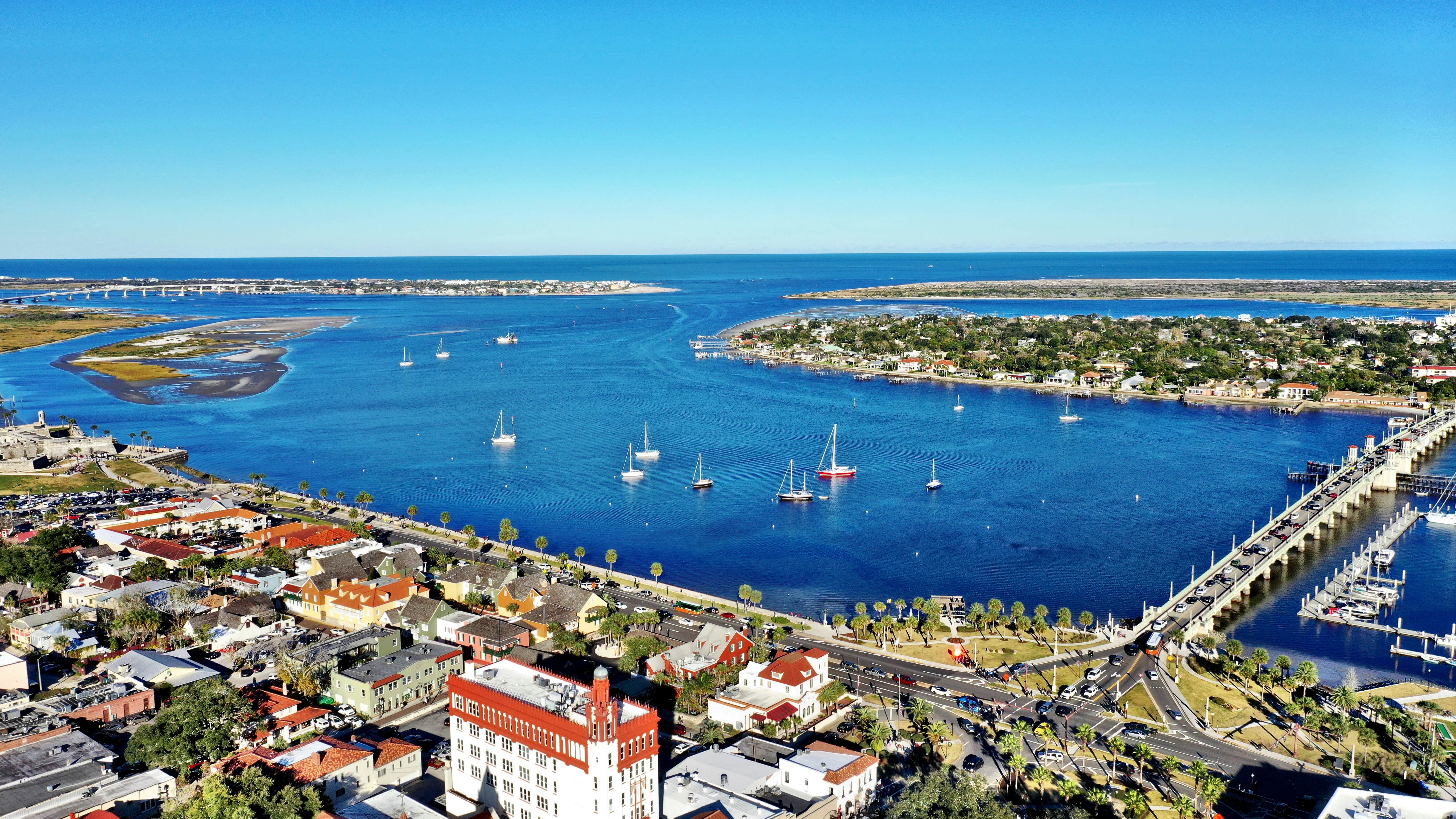Airel view of  St Augustine Florida , License Type: media, Download Time: 2026-01-15T12:18:03.000Z, User: LP_NGMcElroy, Editorial: false, purchase_order: 65050 - Digital Destinations and Articles, job: LP digital, client: LP digital, other: Nicole McElroy