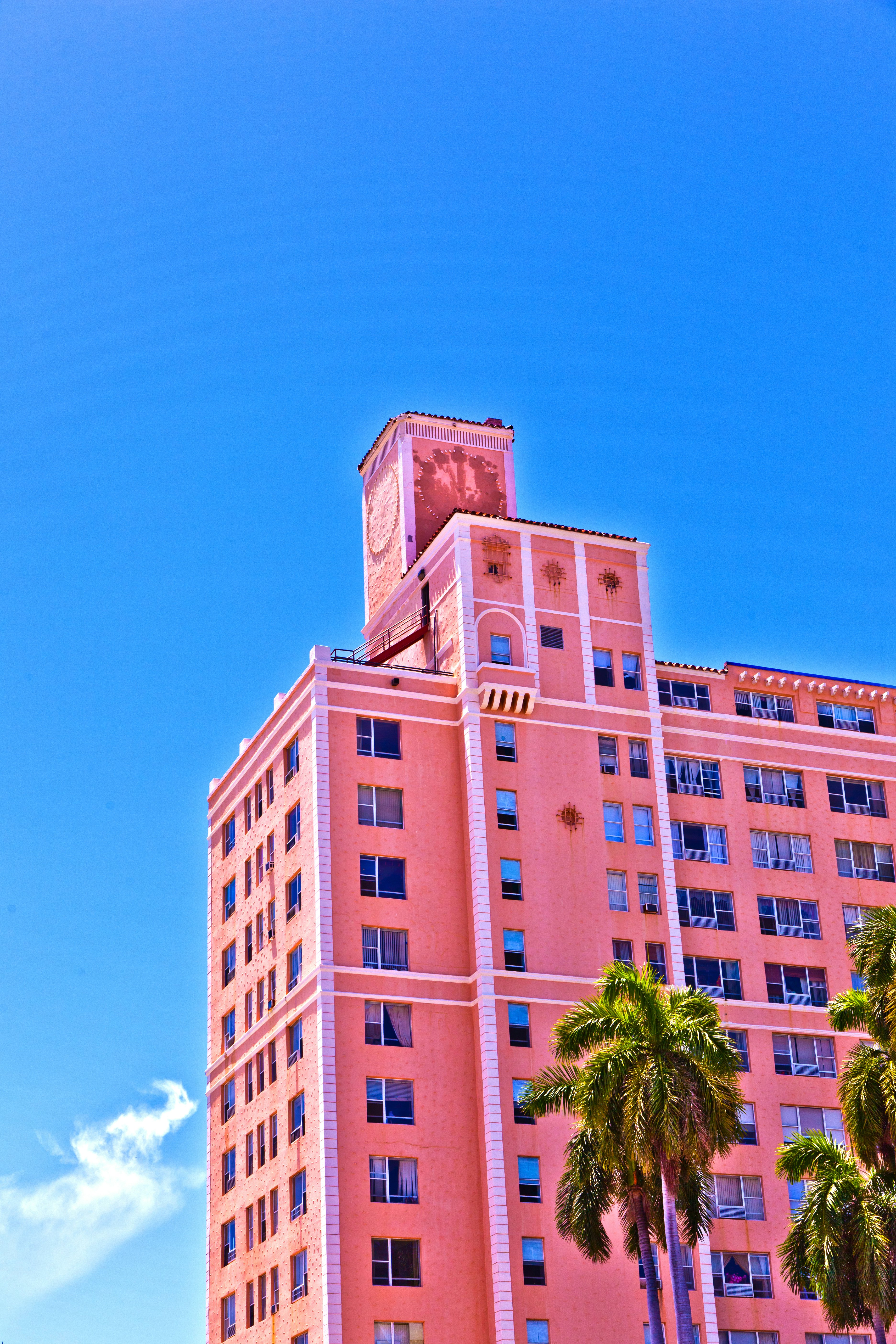 A midday view at Washington Avenue in Miami Beach, Florida. Art Deco architecture in South Beach is one of the main tourist attractions in Miami.
