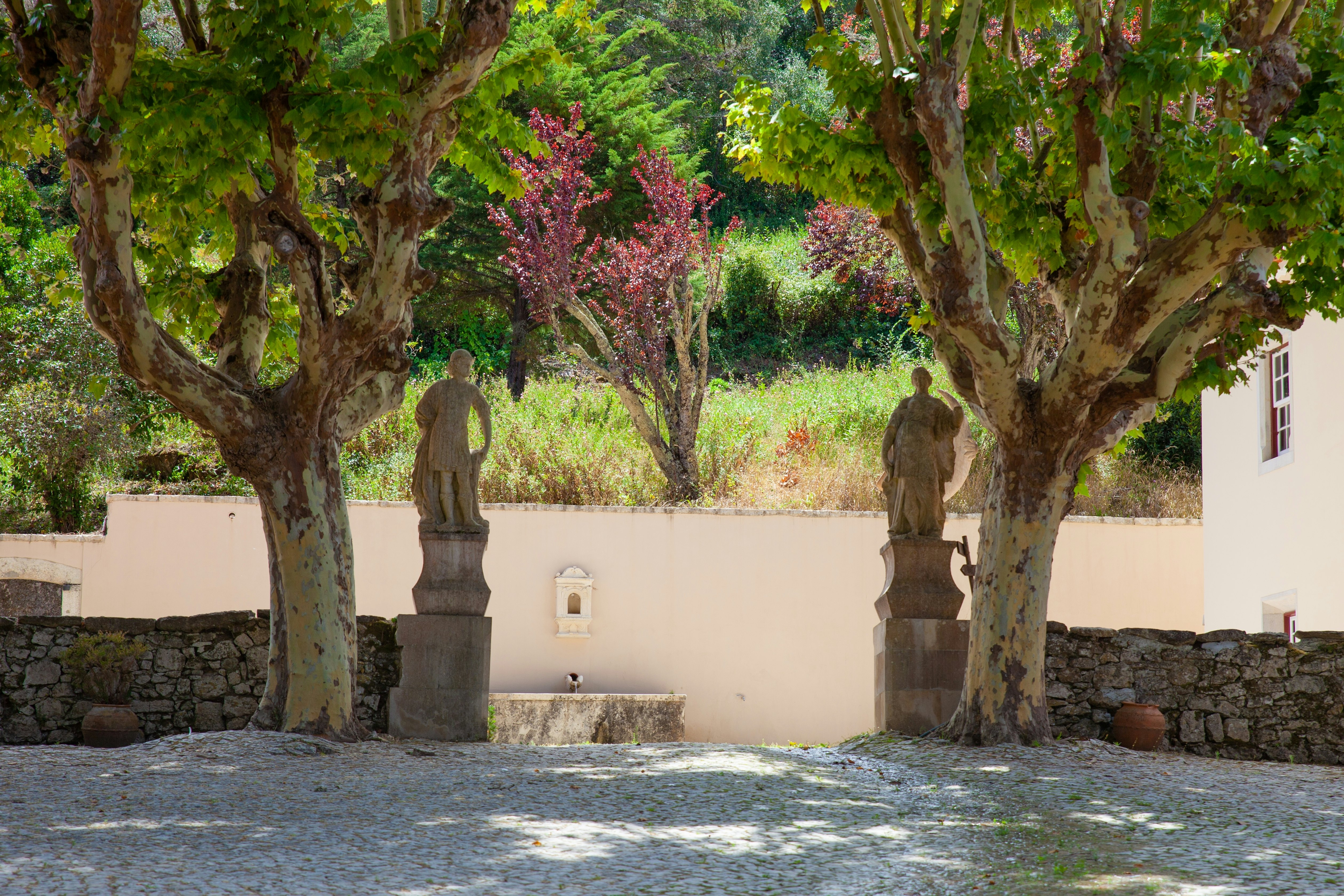 Statues in the gardens at the Quinta da Ribafria estate near Sintra, Portugal.
