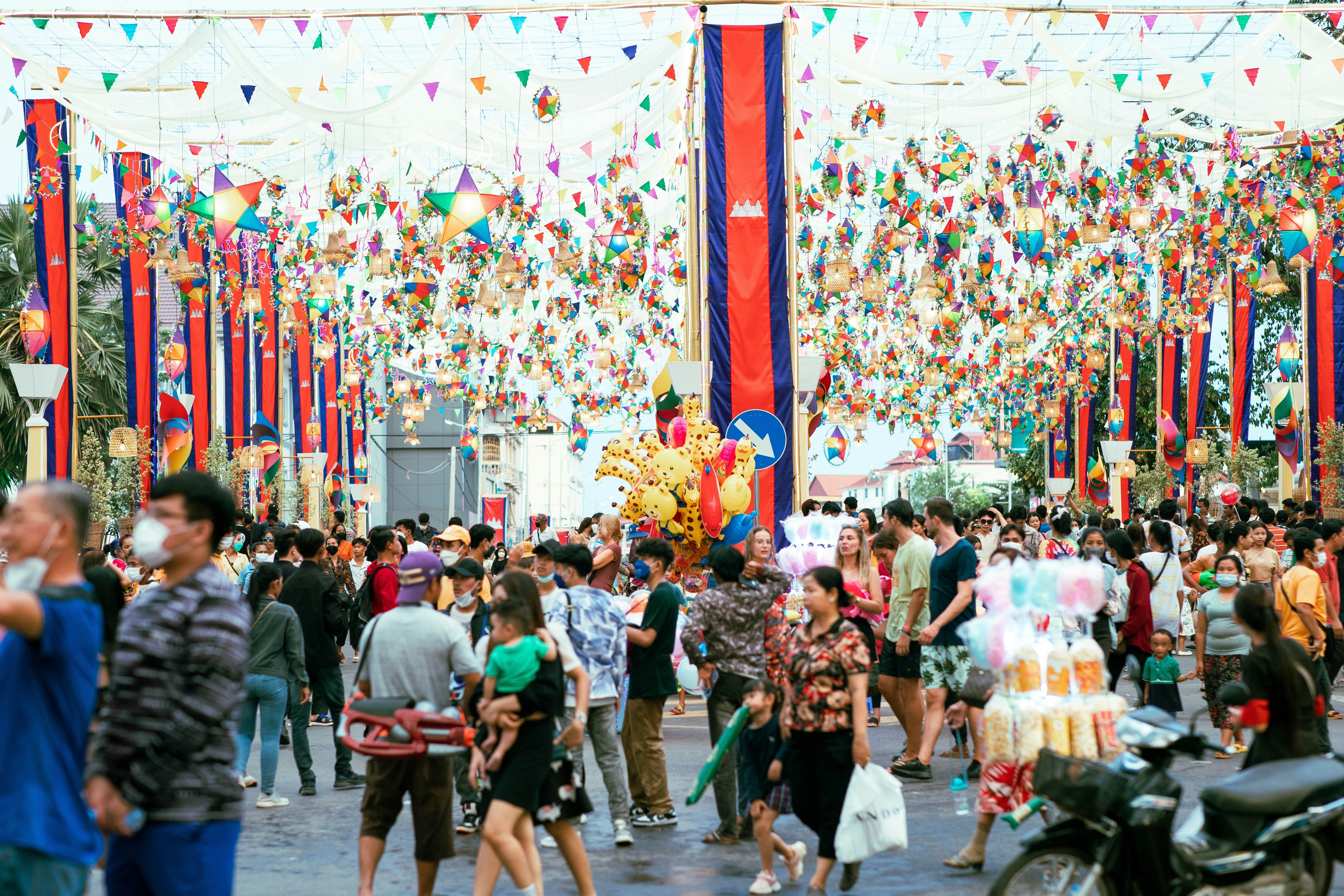 Siem reap, Cambodia - Apr 14, 2023 : Khmer New Year celebration,Songkran water festival ; Shutterstock ID 2395531301; purchase_order:65050 - Digital Destinations and Articles; job:Online editorial; client:Siem Reap best time to visit; other:Claire Naylor
2395531301
