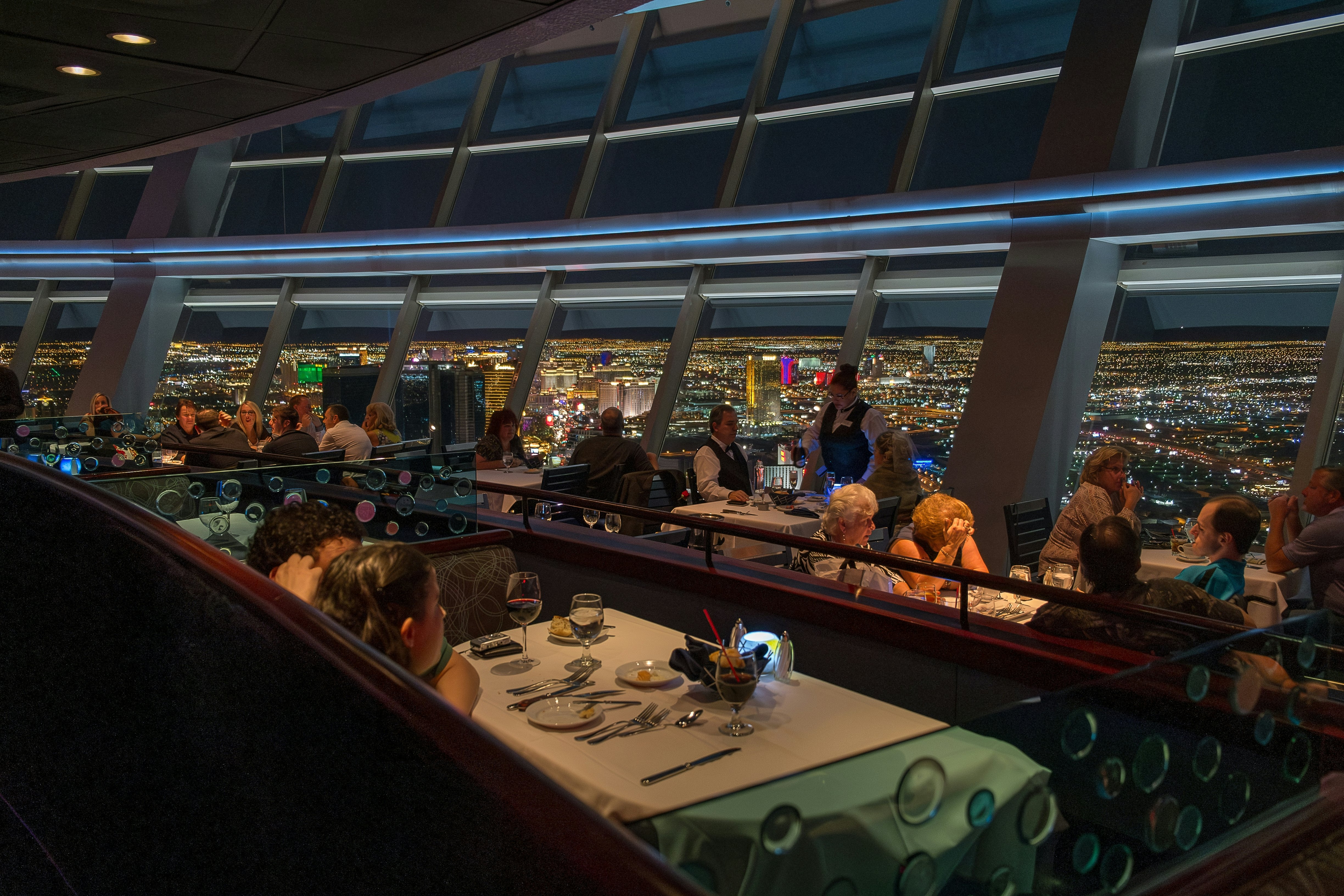 LAS VEGAS, NV, USA: Aerial view of Las Vegas from restaurant Top of the World at Stratosphere tower