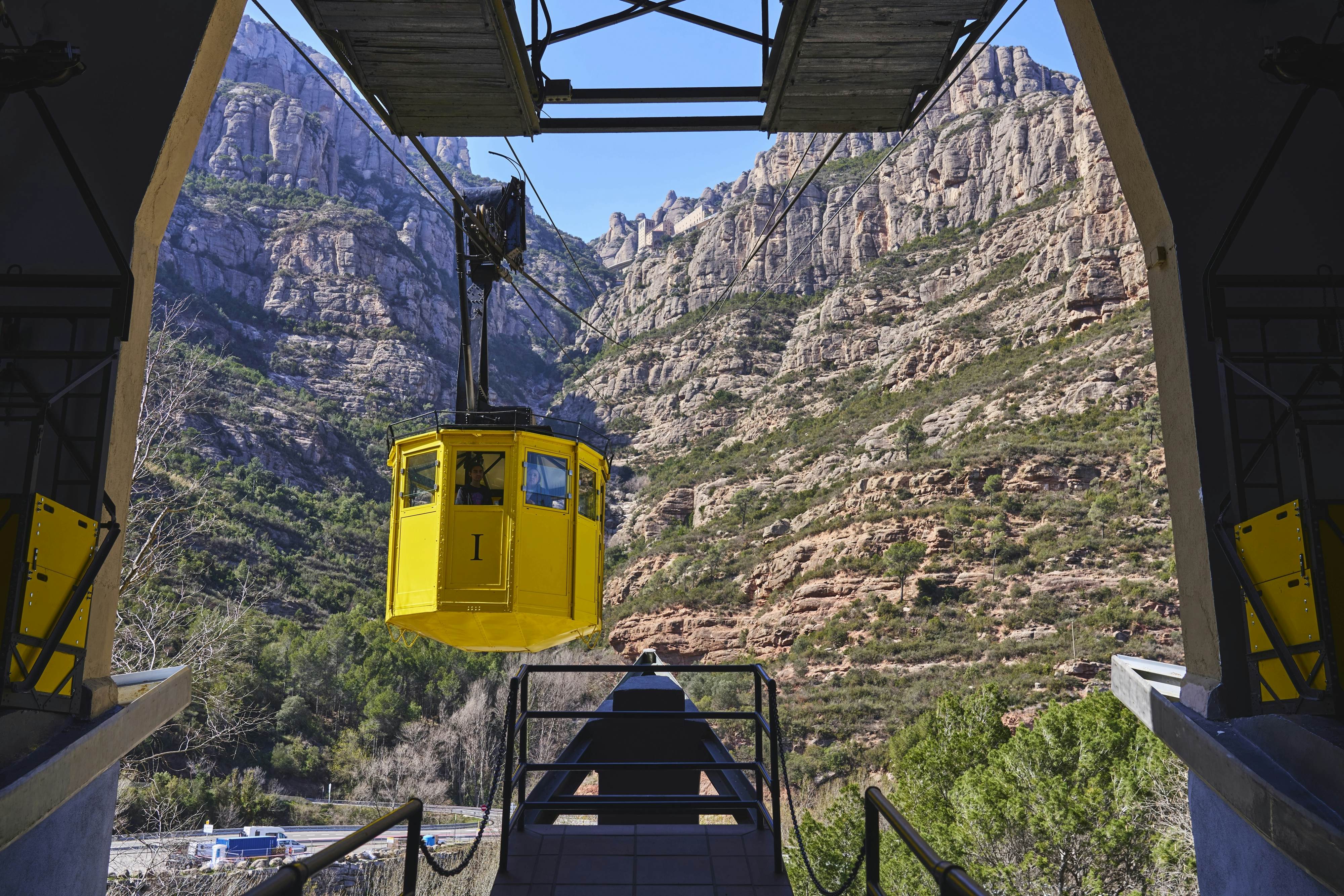 Catalonia, Spain - March 14, 2024: Low angle view of a yellow cable car arriving at station against rock cliff of Montserrat Mountain
2555696647
Catalonia, Spain - March 14, 2024: Low angle view of a yellow cable car arriving at station against rock cliff of Montserrat Mountain