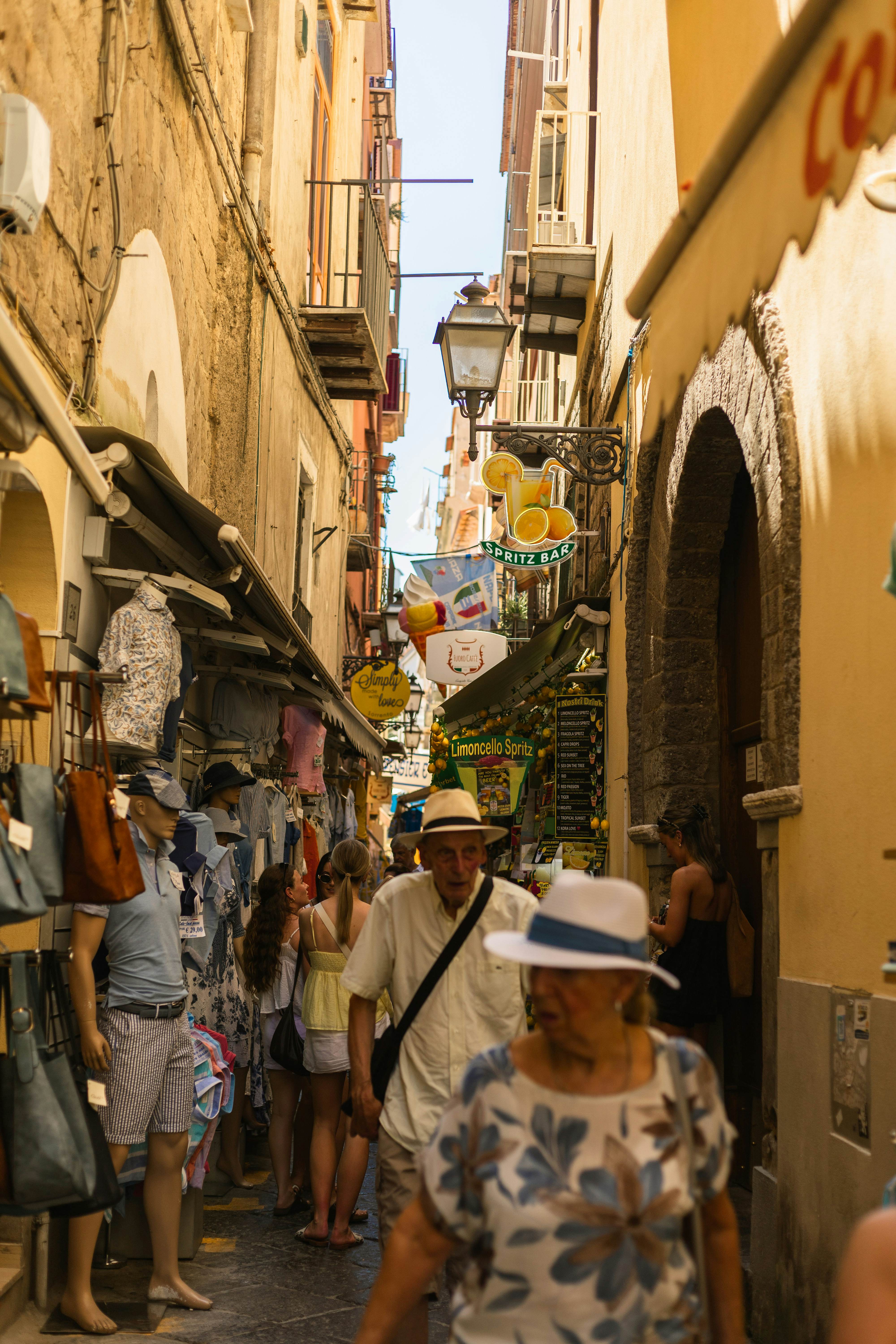 Street scenes in Sorrento, Italy. July 2025.