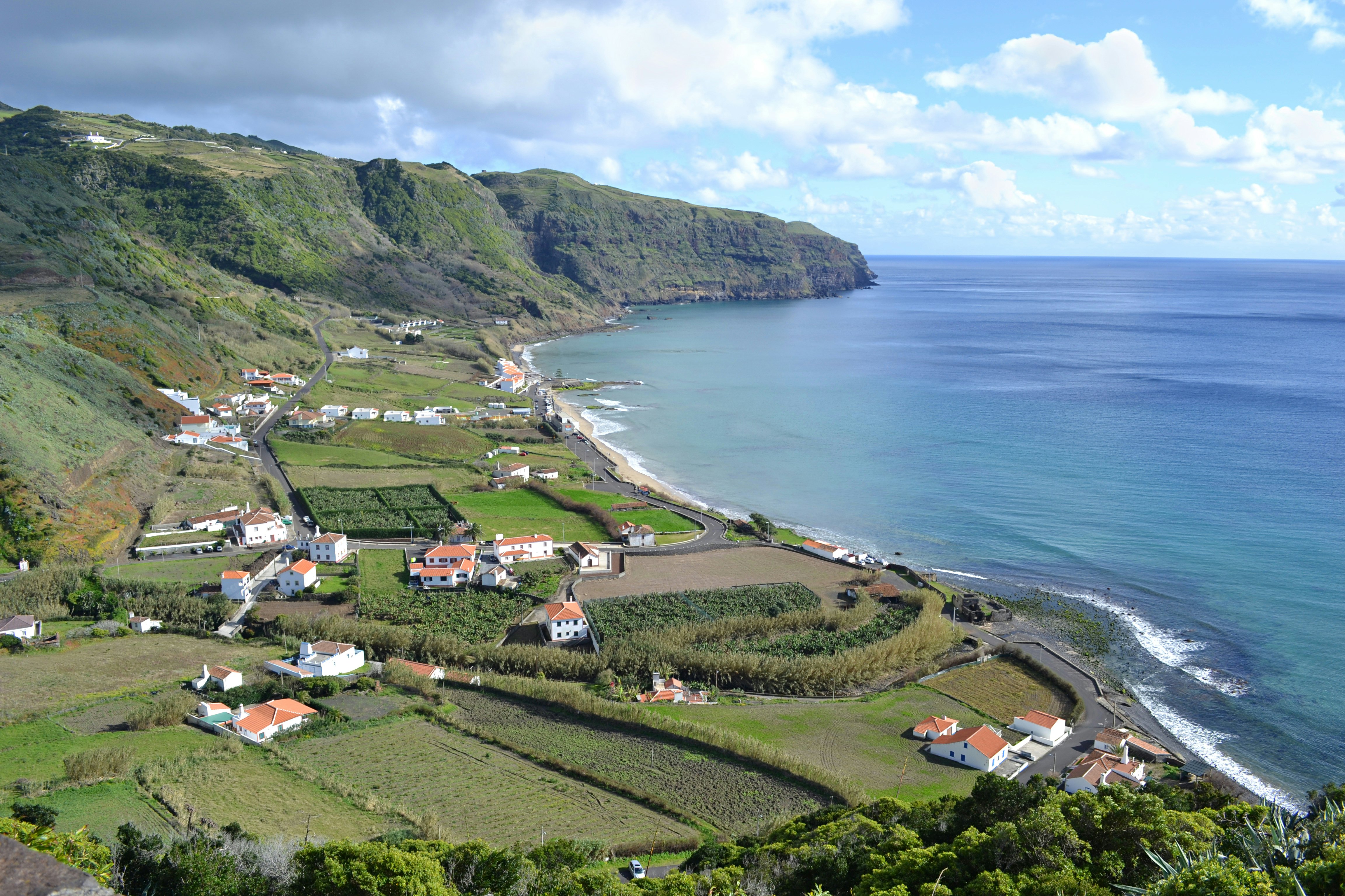 The peaceful shoreline at Praia Formosa near Almagreira on Santa Maria island in the Azores.
