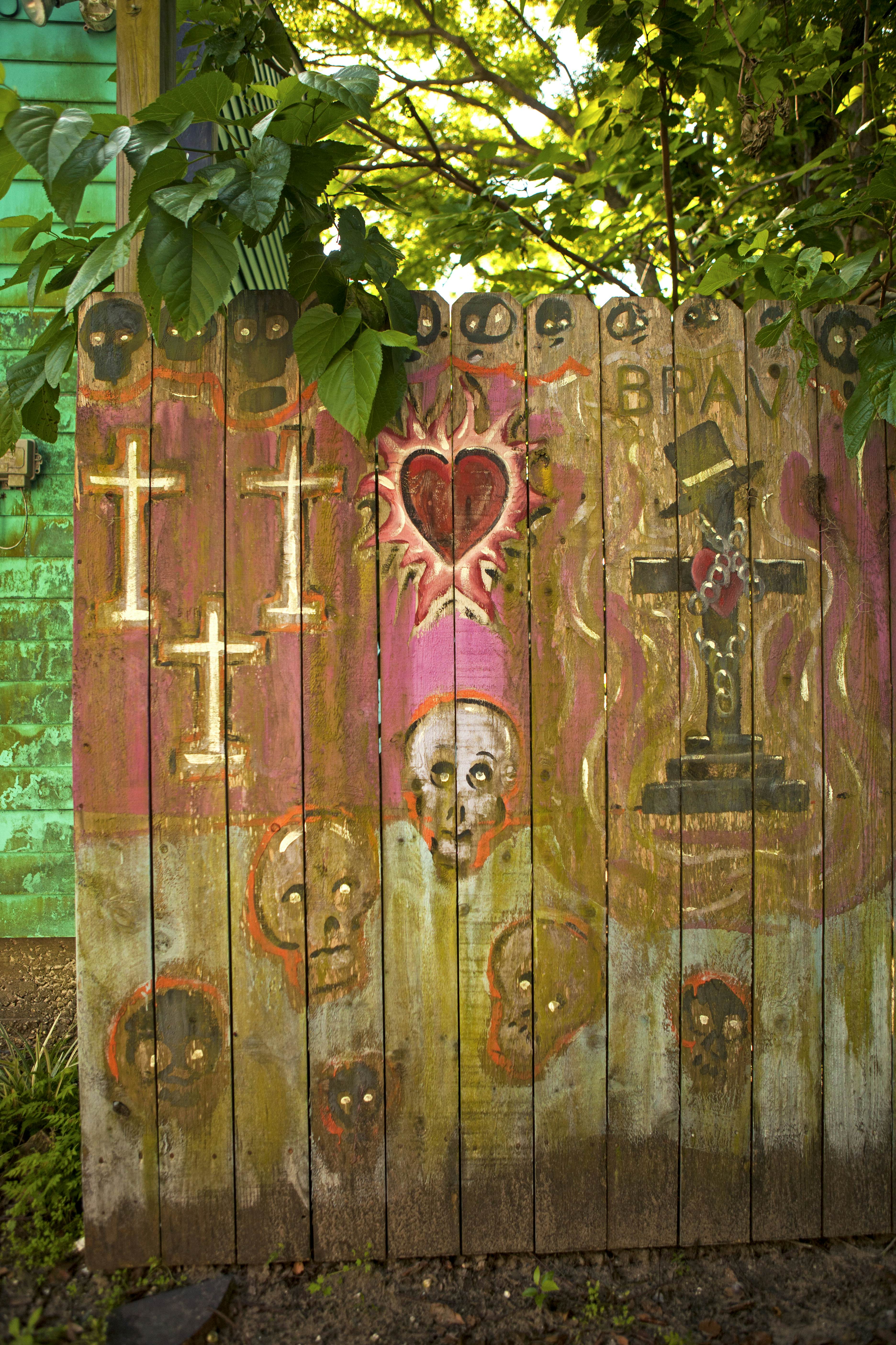 Voodoo-inspired art in Rosalie Alley.