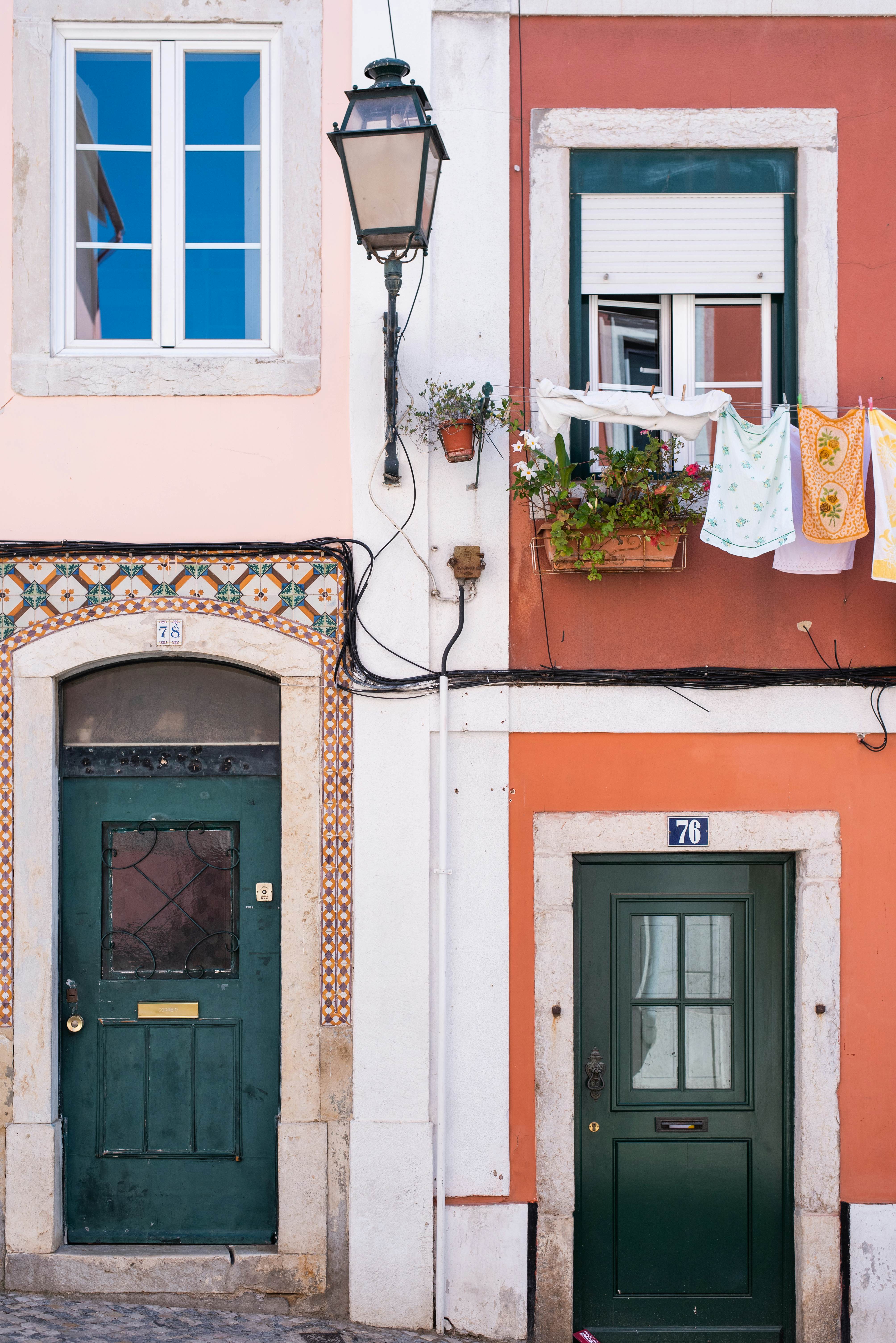 Coloful facades in Lisbon's Principe Real.