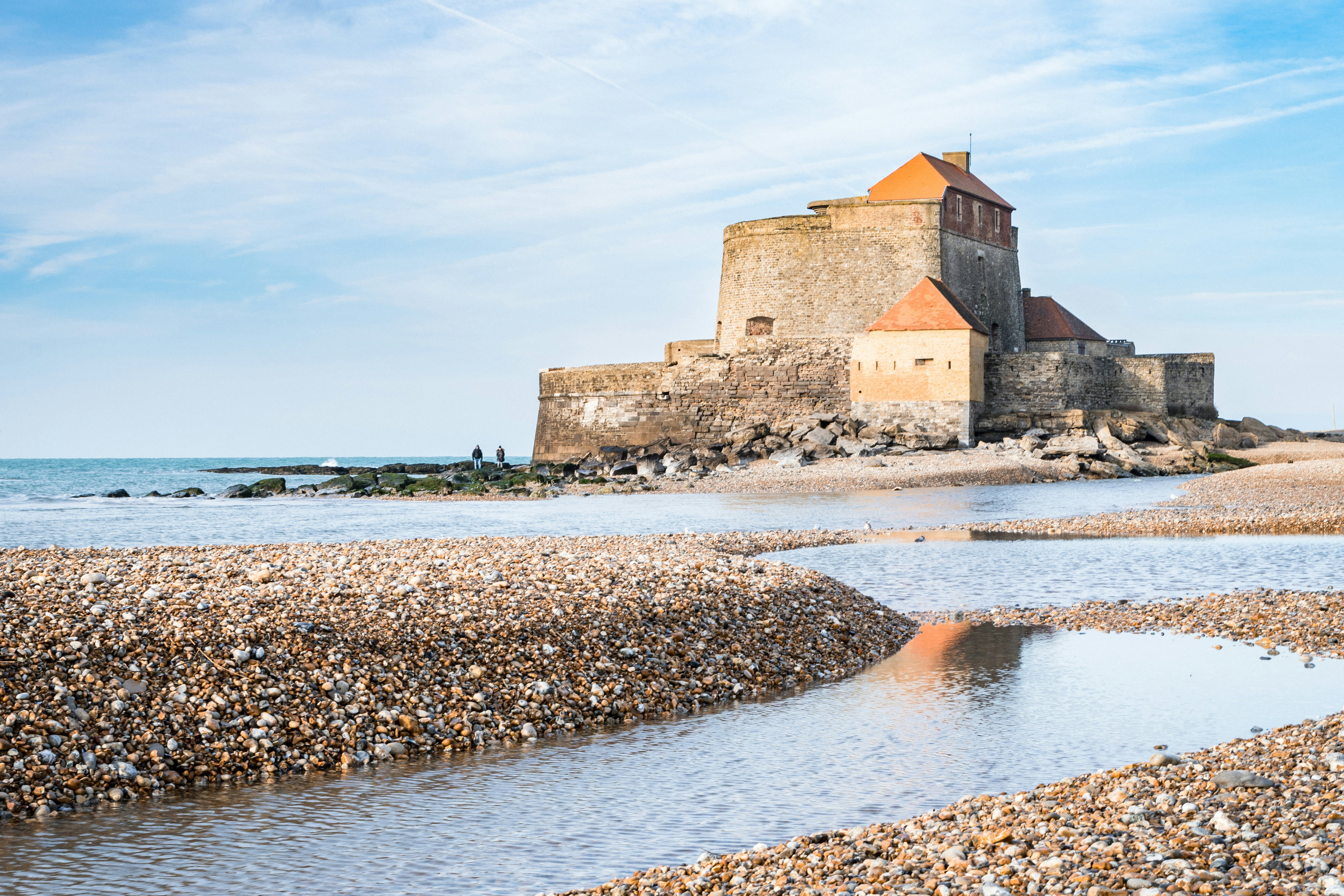 Fort Mahon or Fort d'Ambleteuse at the North Sea of France, Europe.