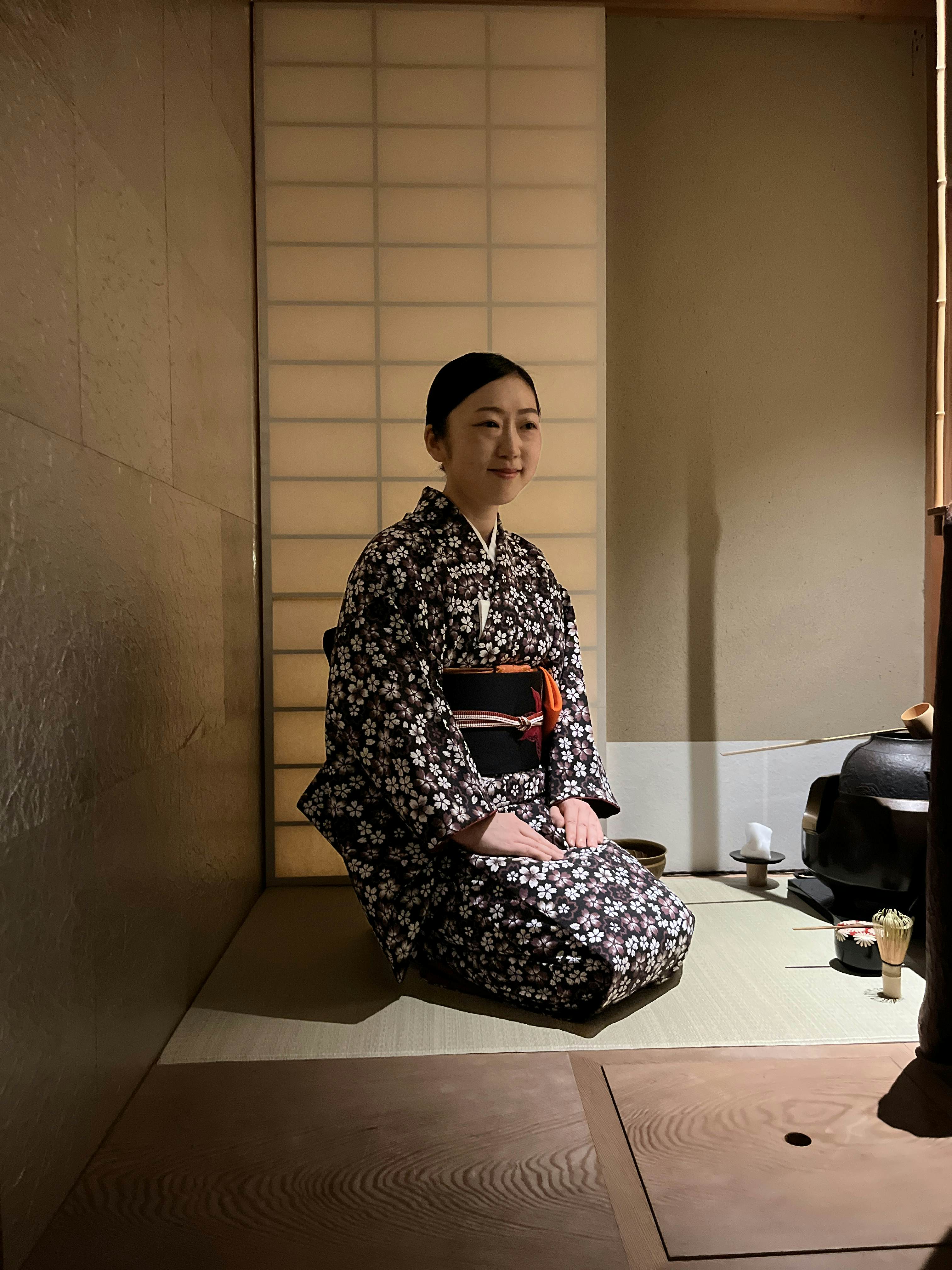 Tea master Maria at Shakusui-tei, Kyoto, Japan