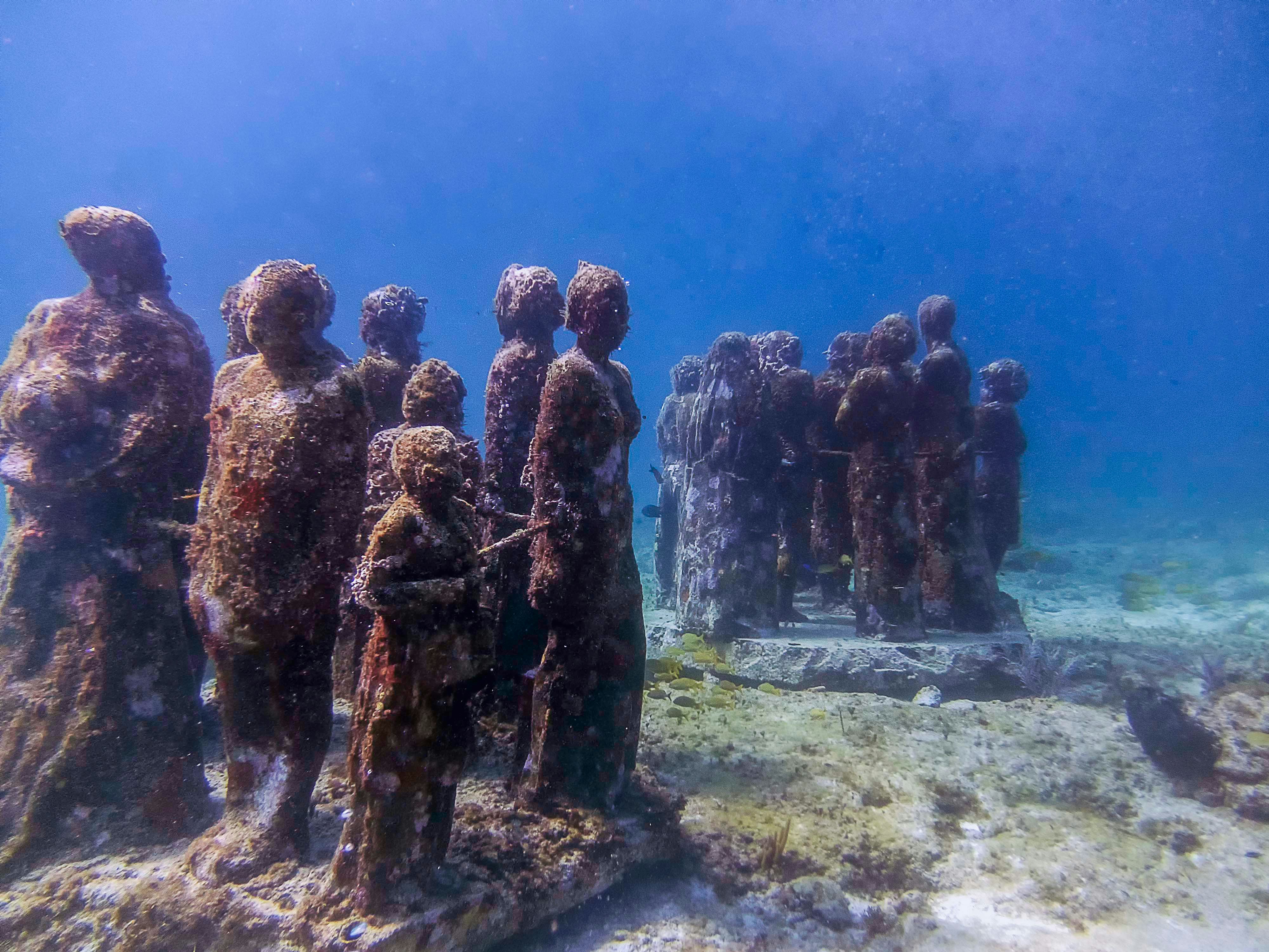 The Museum of Underwater Art in Isla Mujeres near Cancun in Mexico