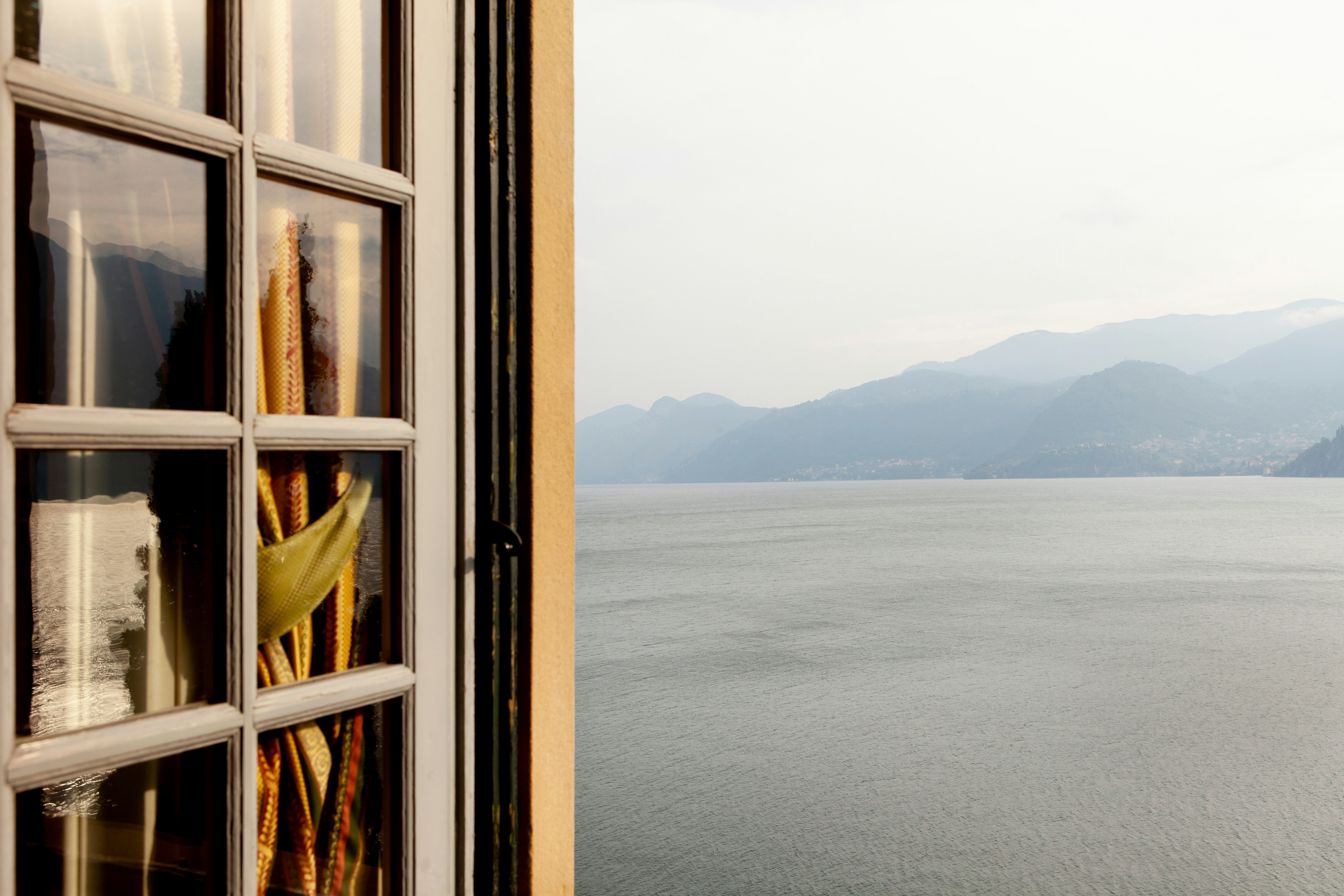 Window to Lake Como in Italy.