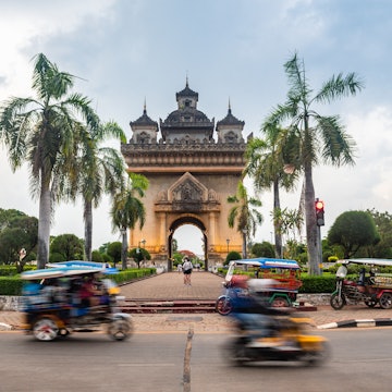 vientiane, laos. 30th may, 2023: patuxai arch is a monument in vientiane constructed for the independence of france, License Type: media, Download Time: 2026-02-11T19:56:10.000Z, User: bhealy950, Editorial: true, purchase_order: 65050 - Digital Destinations and Articles, job: Lonely Planet Online Editorial, client: Guide to Vientiane, other: Brian Healy