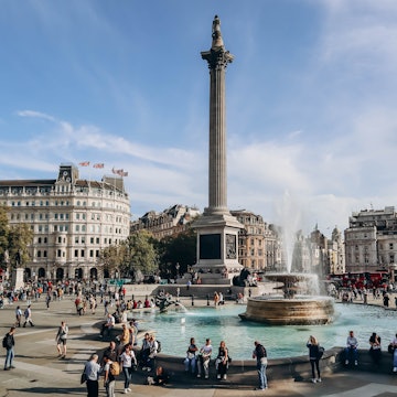 London, United Kingdom - September 25, 2023: Trafalgar Square, a public square in the City of Westminster, Central London, License Type: media, Download Time: 2025-07-28T19:33:08.000Z, User: katelyn.perry_lonelyplanet, Editorial: true, purchase_order: 65050 - Digital Destinations and Articles, job: wip, client: app, other: Katelyn Perry