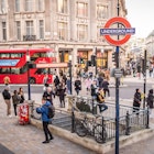 LONDON, OCTOBER 6, 2023: Elevated view of Oxford Circus, world famous landmark and shopping destination in London's West End, License Type: media, Download Time: 2025-03-12T13:45:38.000Z, User: rhylton_redventures, Editorial: true, purchase_order: 56530 - Guidebooks, job: Lonely Planet, client: Lonely Planet WIP, other: Rhianydd Hylton