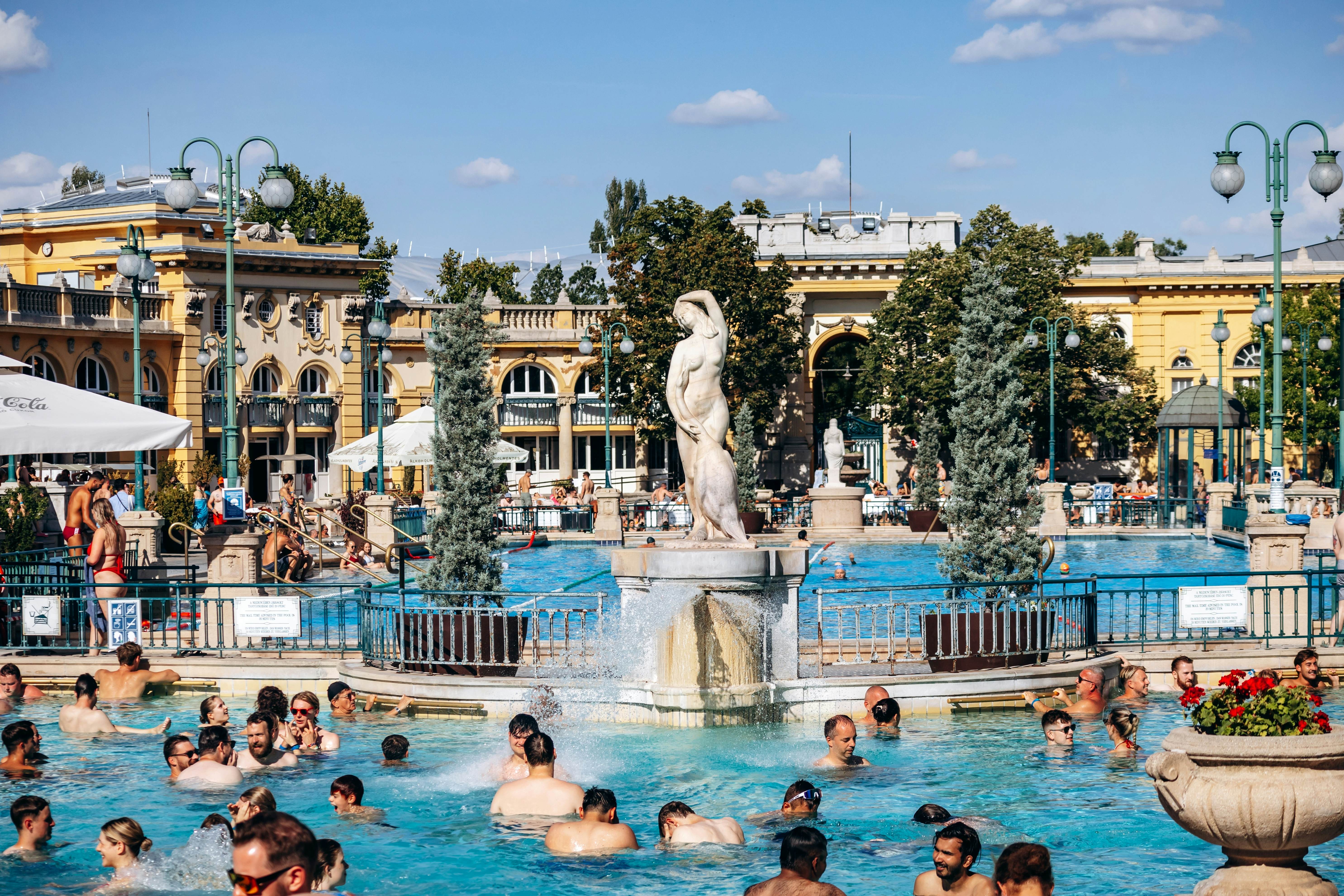 Budapest, Hungary - August 10, 2024: Szechenyi Thermal Bath, one of the largest bath complexes of Europe in Budapest. , License Type: media, Download Time: 2025-03-07T20:03:33.000Z, User: rhylton_redventures, Editorial: true, purchase_order: 56530 - Guidebooks, job: Lonely Planet, client: Lonely Planet WIP, other: Rhianydd Hylton