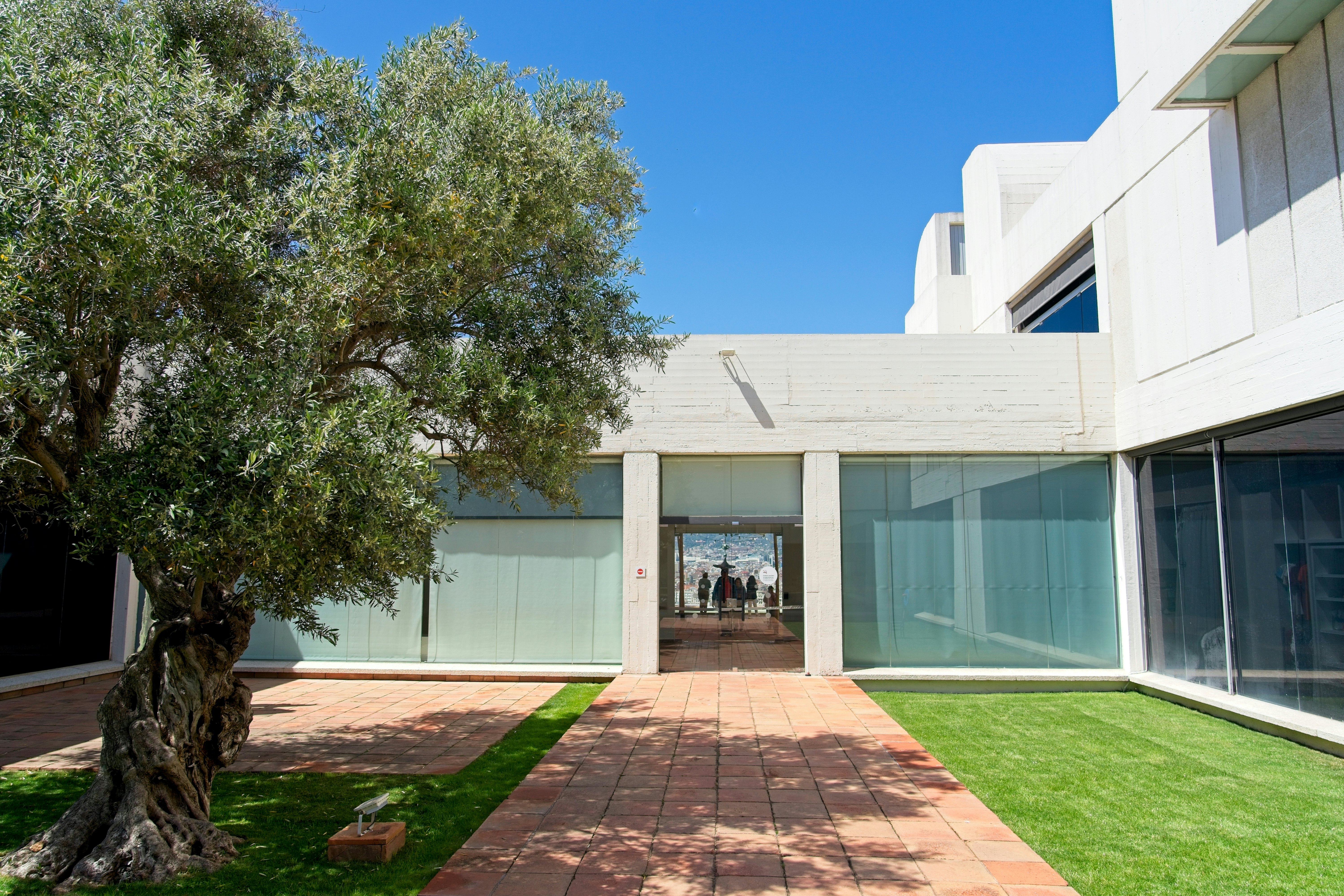 Interior garden of museum Fundació Joan Miró in Barcelona.