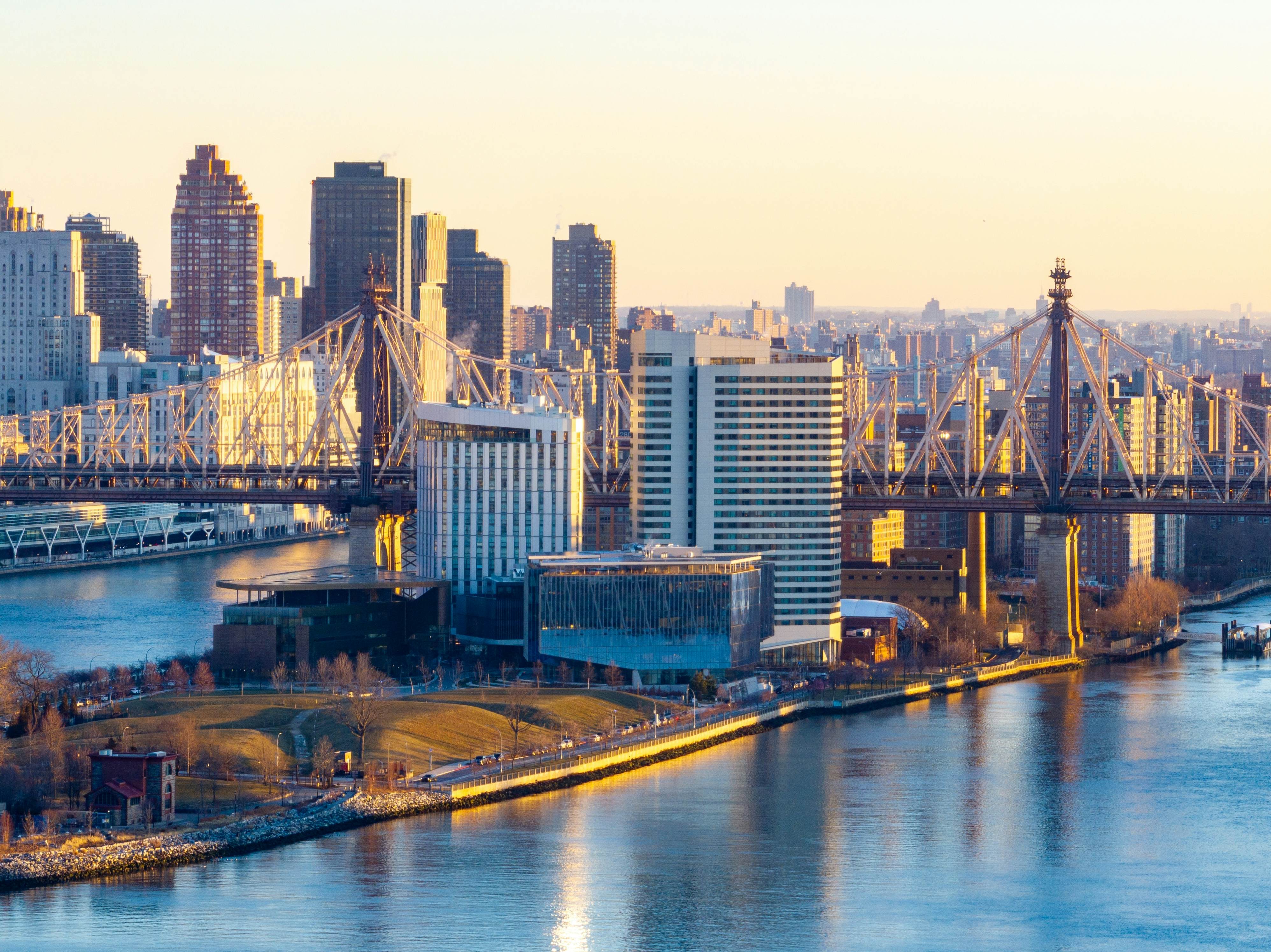 Manhattan and Roosevelt Island Skyline view at dawn from Hunter's Point in New York City., License Type: media, Download Time: 2026-02-24T14:15:52.000Z, User: adouglaslott59, Editorial: false, purchase_order: 65050 - Digital Destinations and Articles, job: online editorial, client: Roosevelt Island TTD, other: Ann Douglas Lott