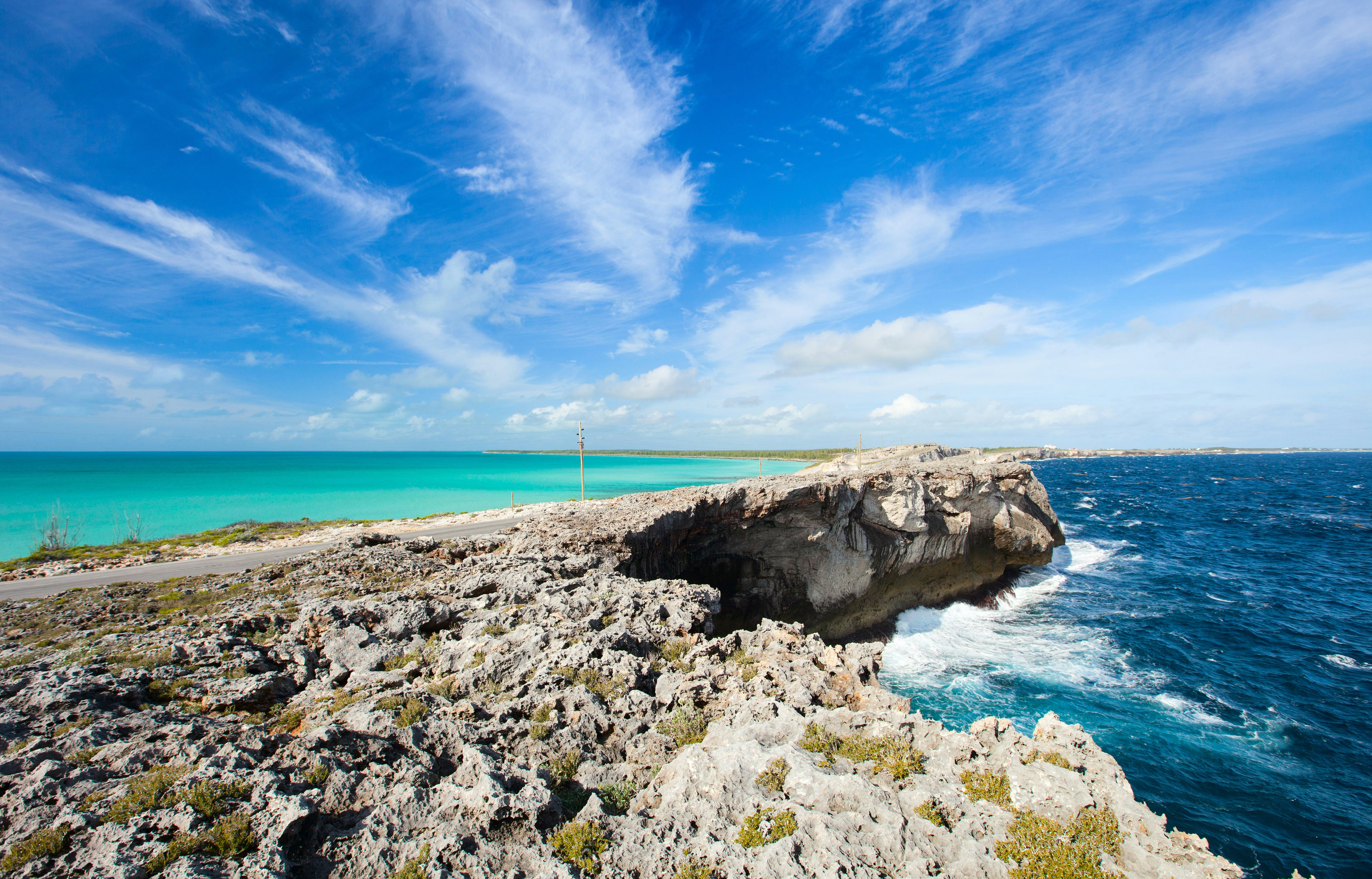Glass Window Bridge on Eleuthera Island.