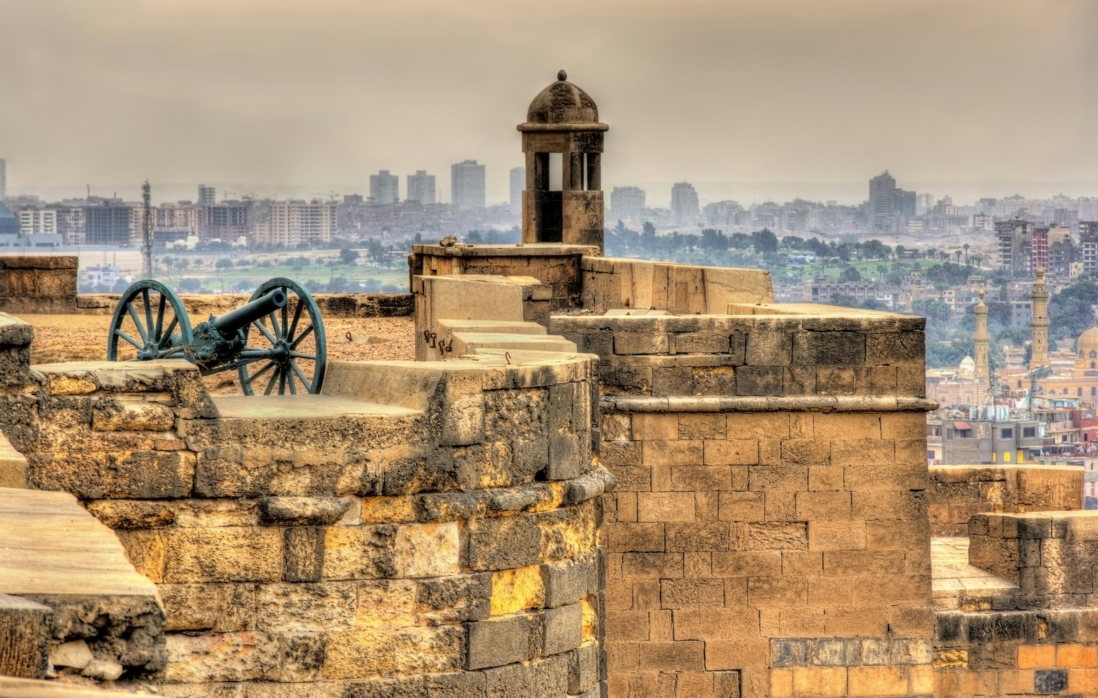 Walls of the Saladin Citadel in Cairo, Egypt.