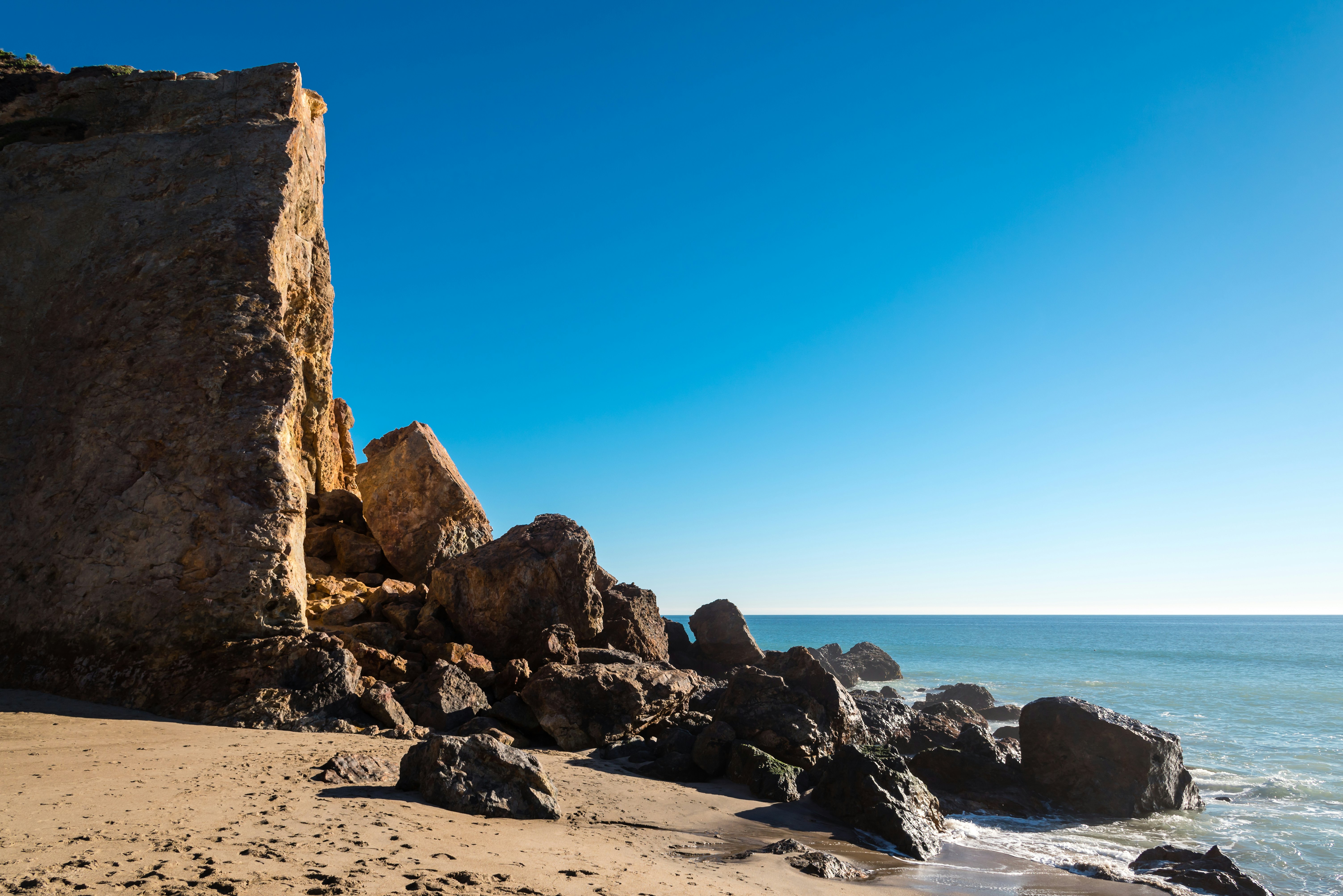 Rocks on the shoreline at Point Dume, Zuma Beach, California
