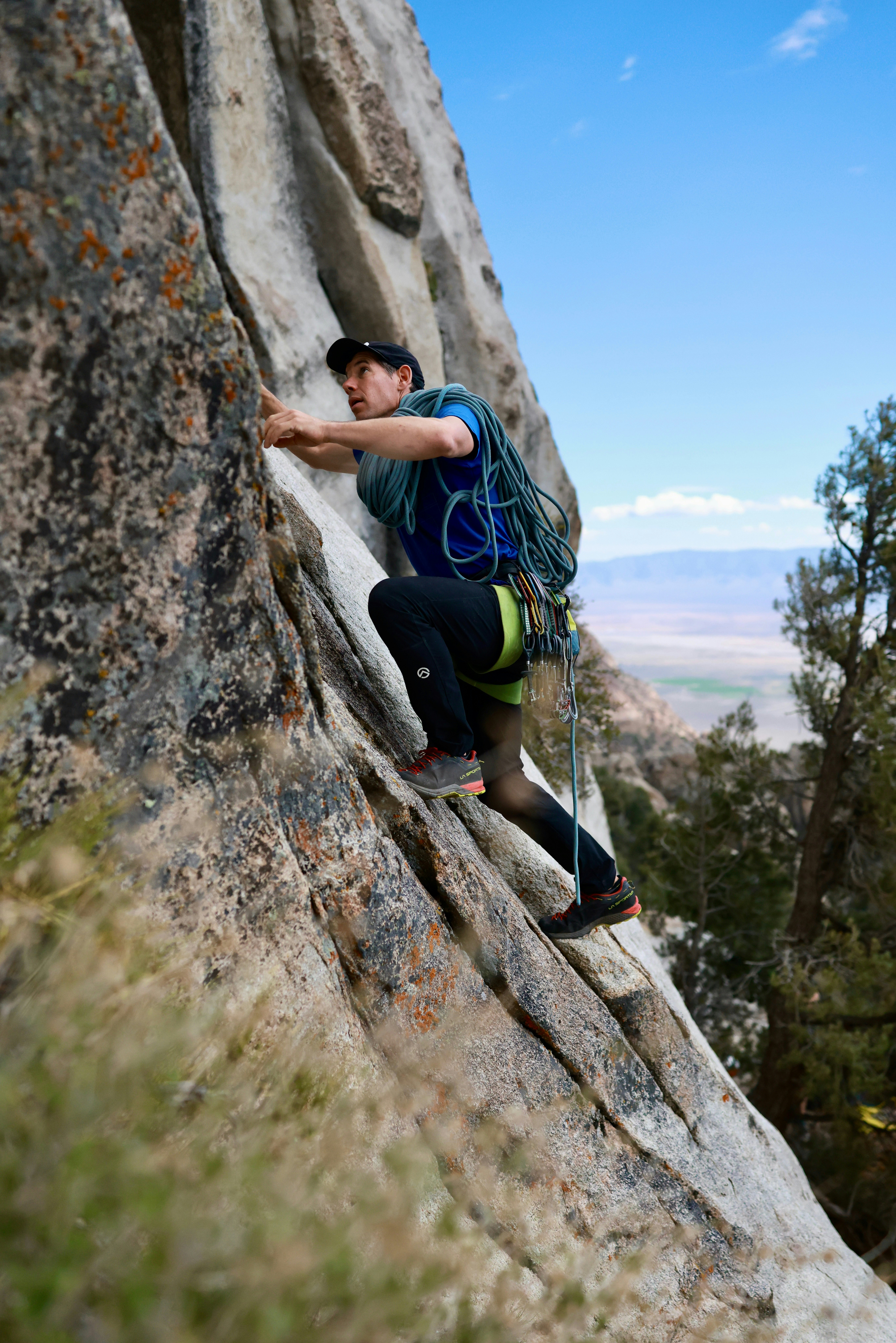 Climber Alex Honnold climbs a rock face in Nevada. J.J. Kelly