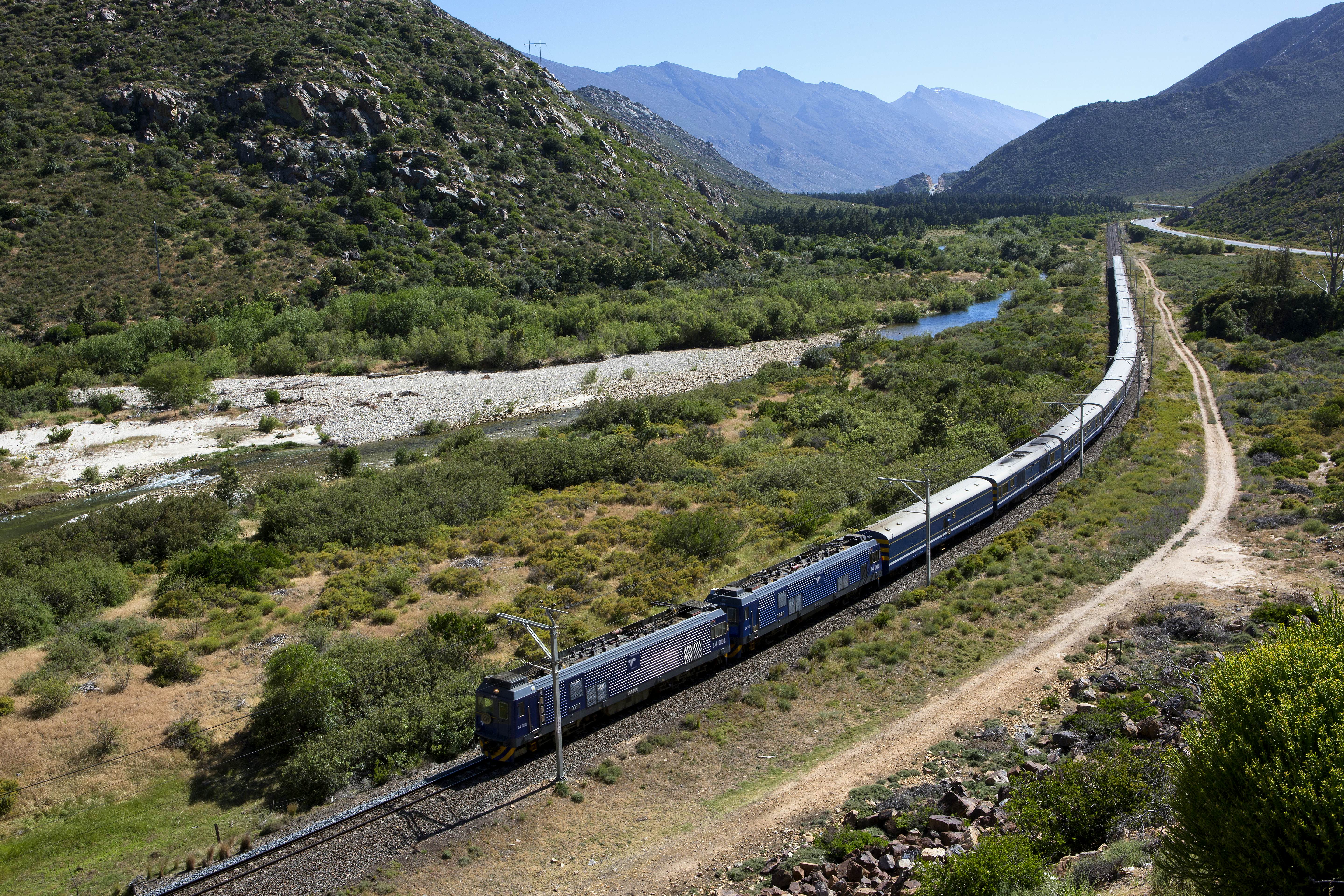 The Blue Train on route from Cape Town to Pretoria.
LP Traveller Magazine, Issue 63, The Blue Train, Lonely Planet Traveller Magazine