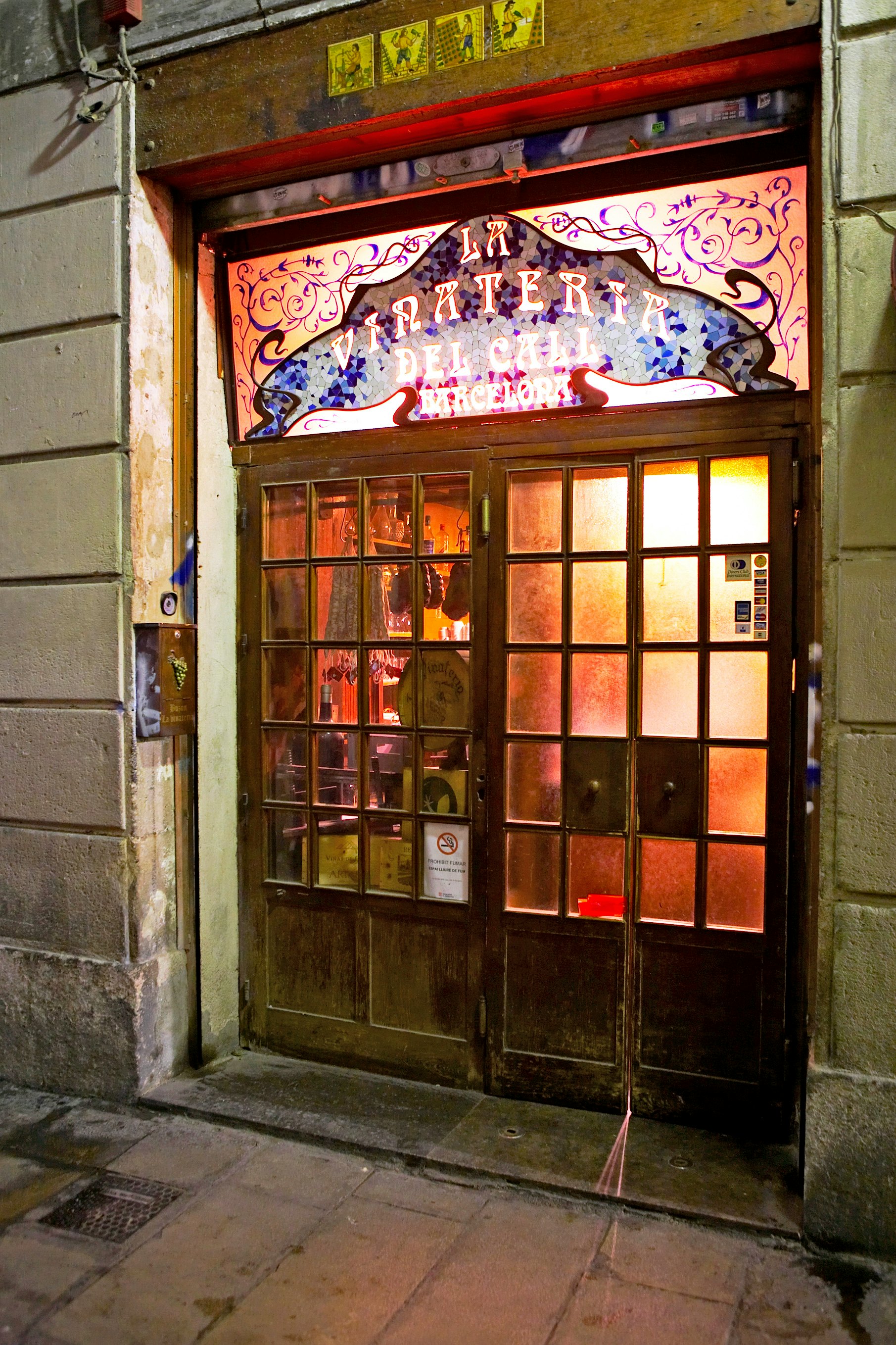 Exterior of La Vinateria del Call in Barcelona, Spain.