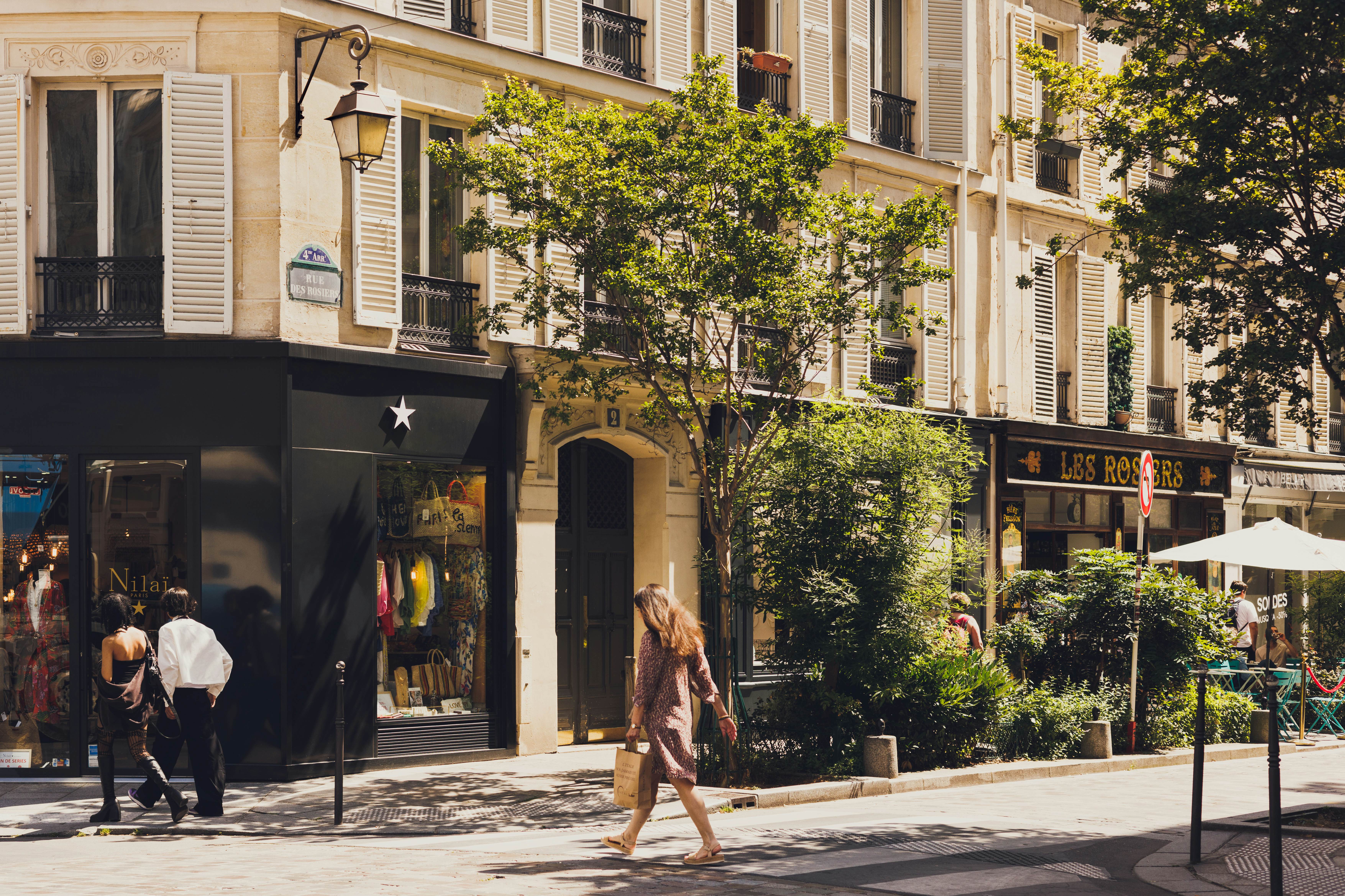 Rue des Rosiers,  Paris, France July 2024.