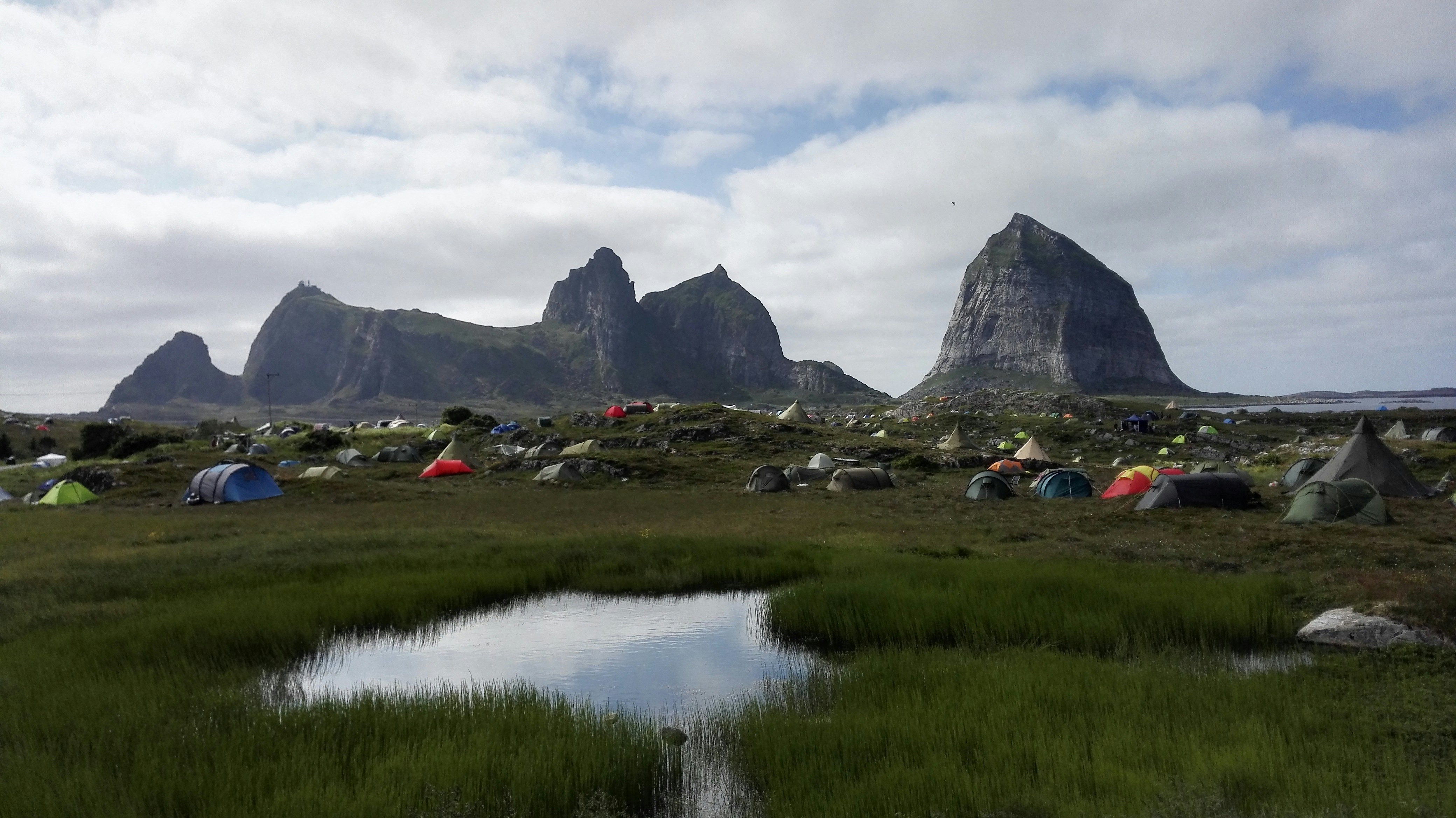 Camping zone at the famous Træna Music Festival (Trænafestivalen), Norway
