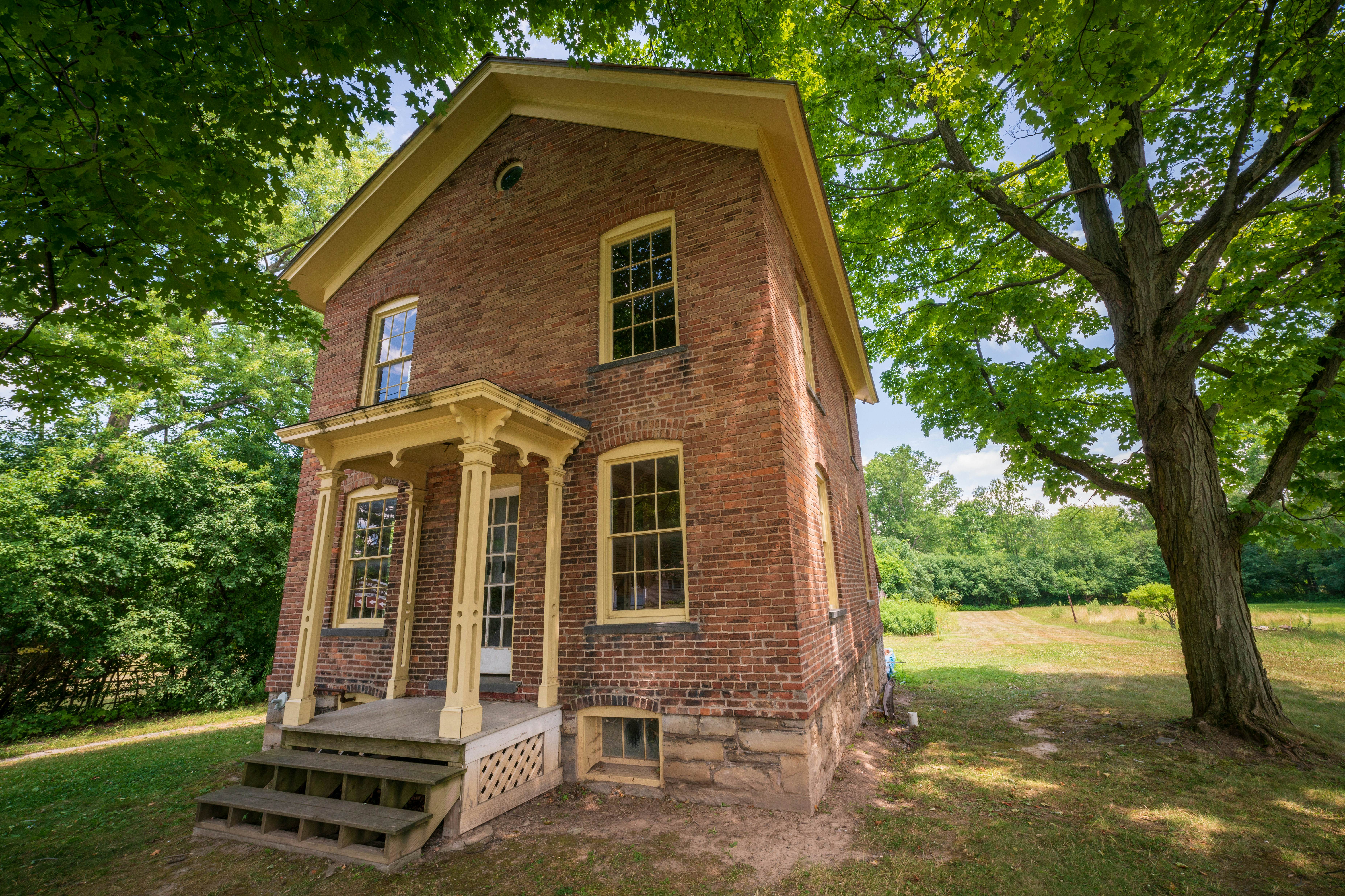 Small brick home at Harriett Tubman National Historical Park.