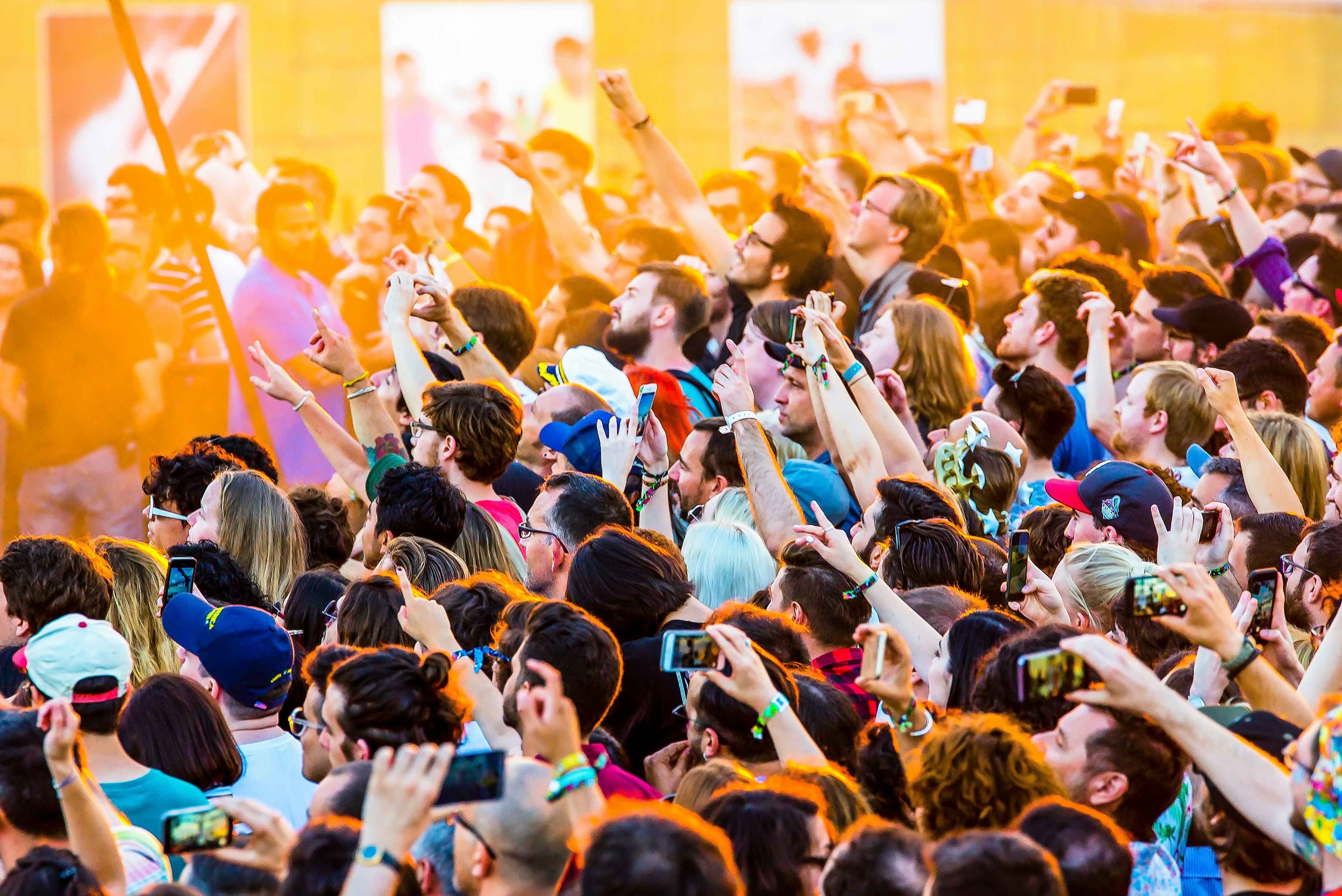 Attendees with phones recording at the Primavera Sound Festival in June in Barcelona.