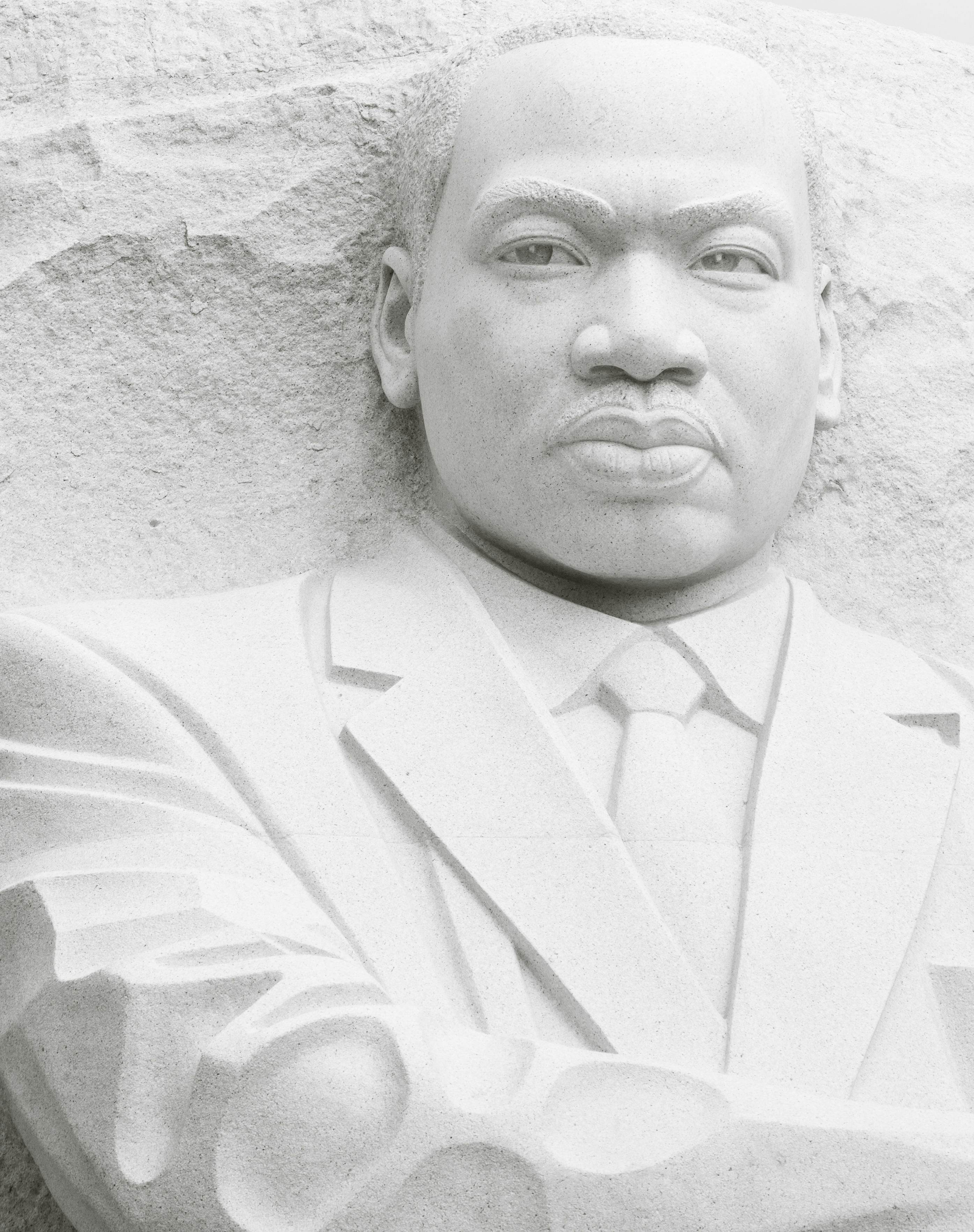 Close up of the Martin Luther King Jr Monument in Washington, DC